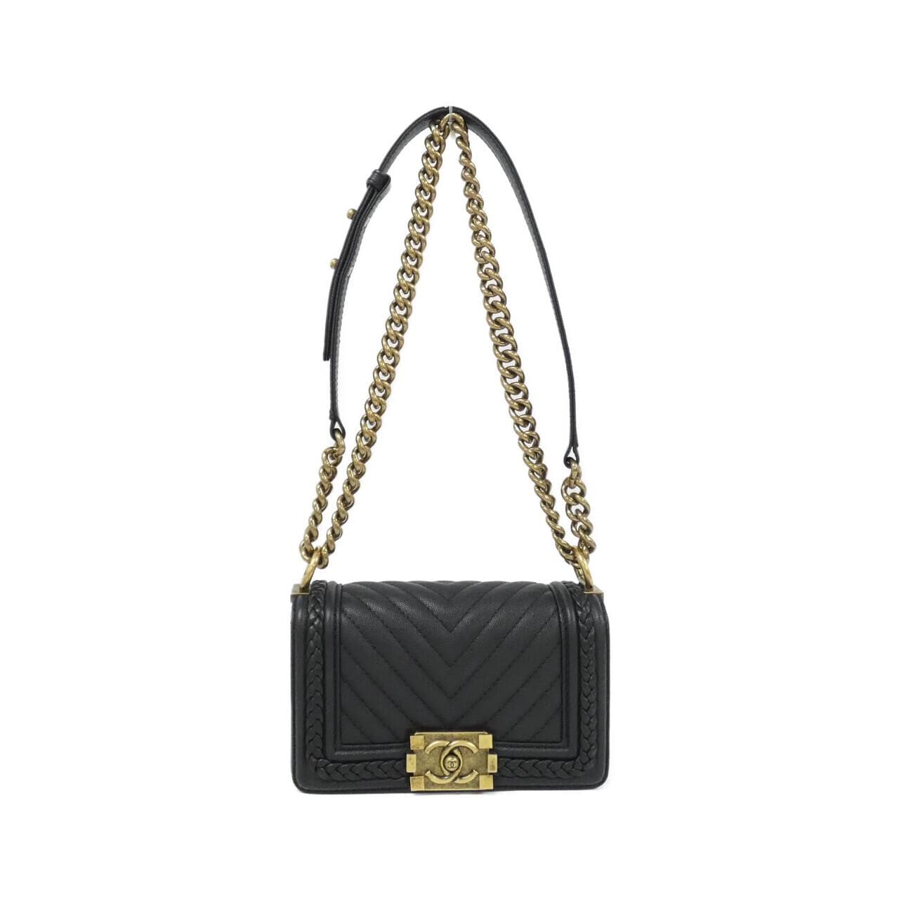 CHANEL Boy Chanel 67085 Shoulder Grained Calfskin