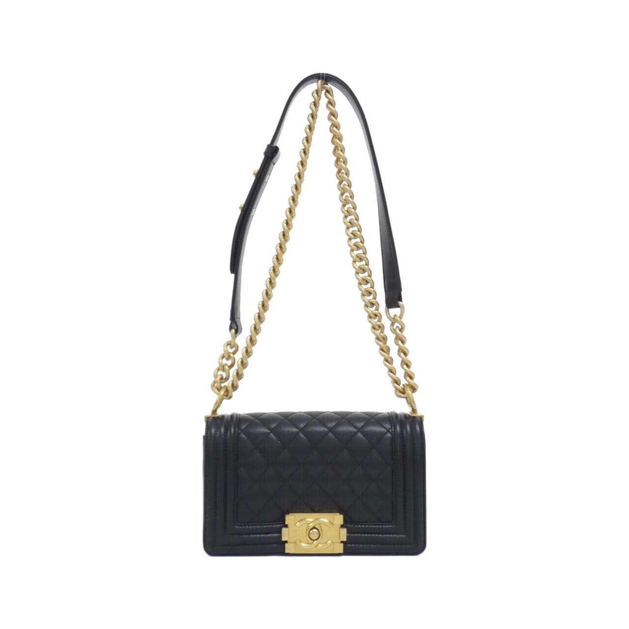 CHANEL Boy Chanel 67085 Shoulder Grained Calfskin