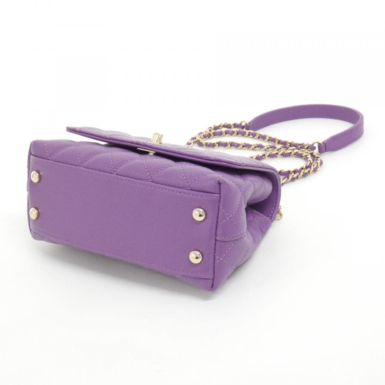 CHANEL Coco Handle AS2215 Handbag Grained Calfskin 3