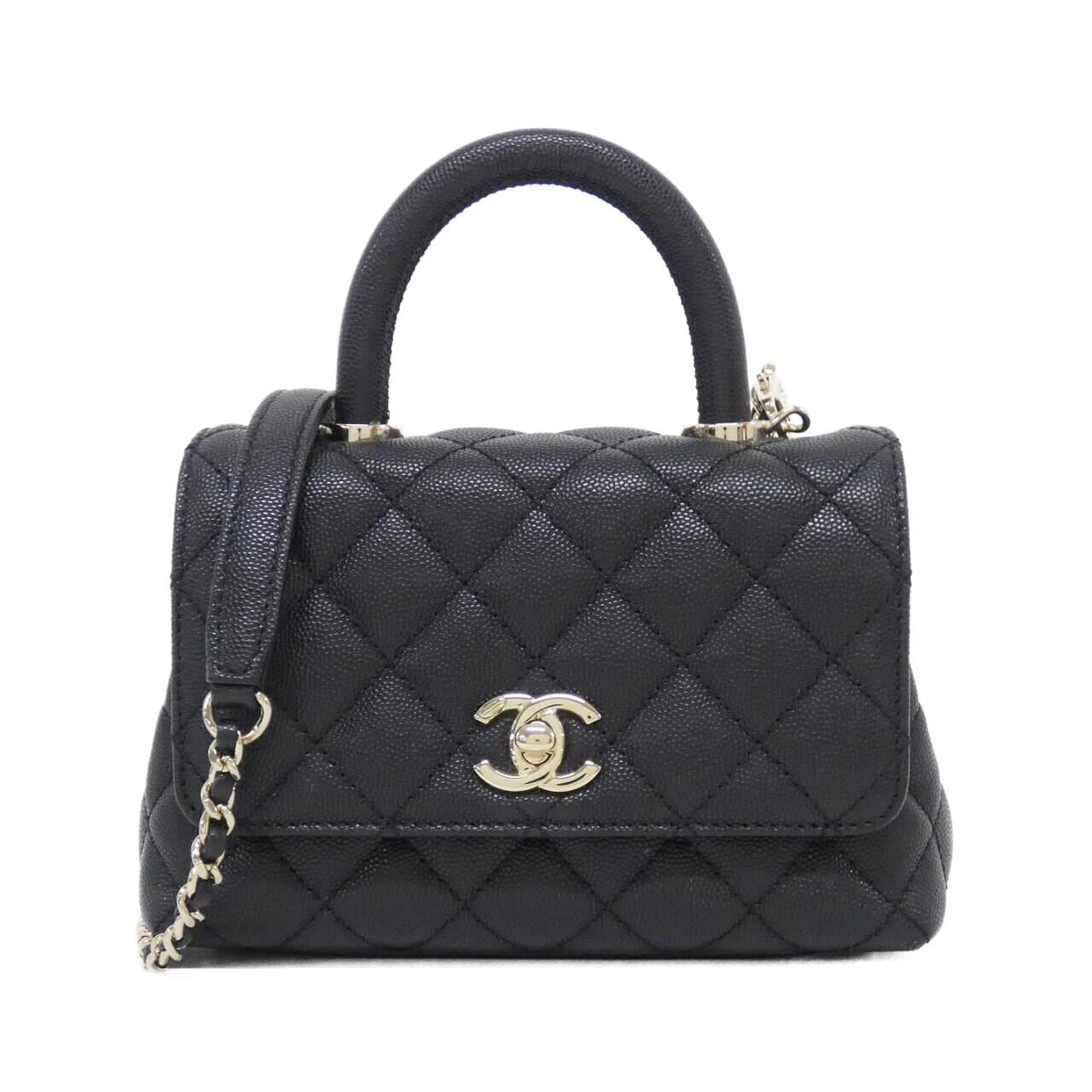 CHANEL Coco Handle AS2215 Handbag Grained Calfskin