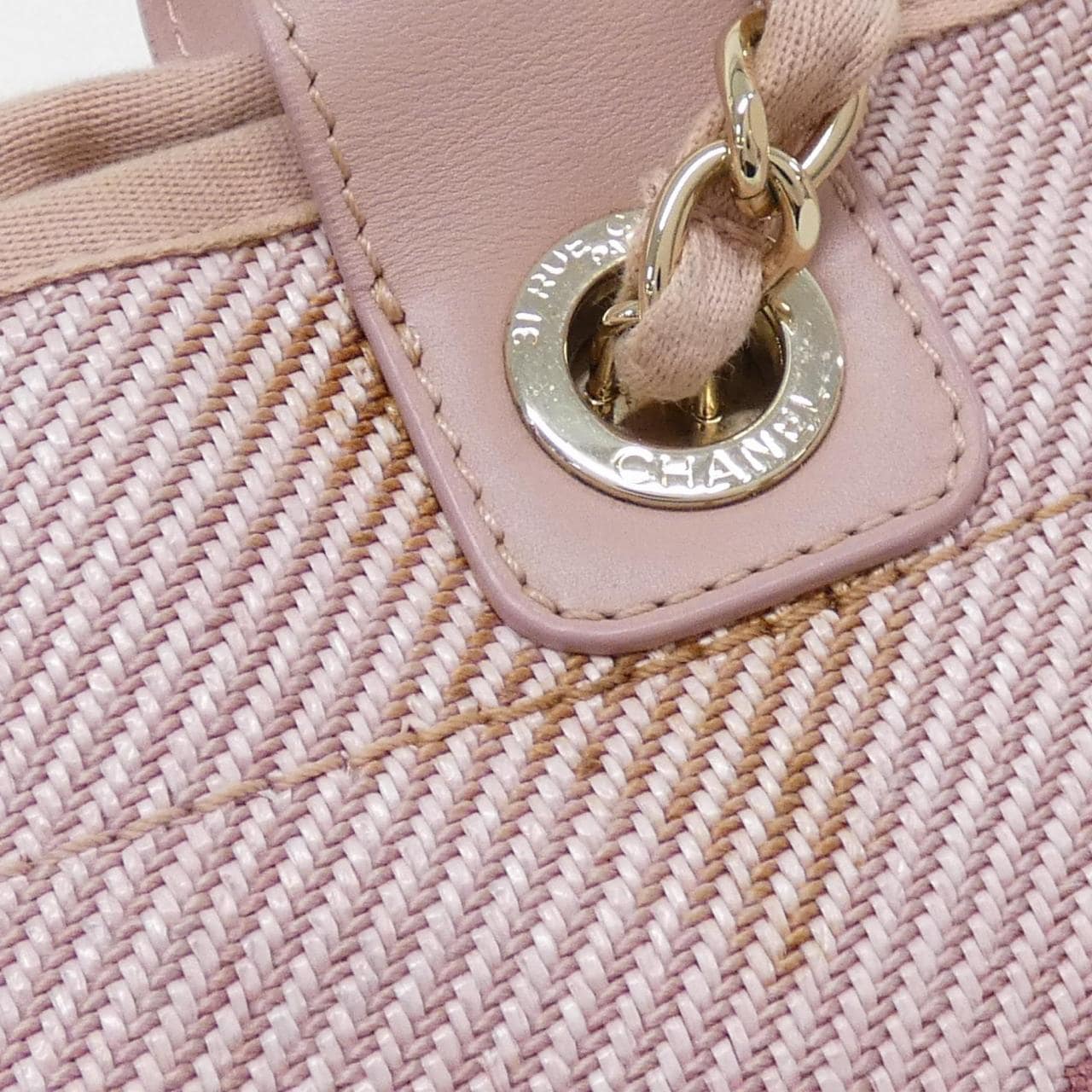 CHANEL Deauville 66941 手提包 帆布 4