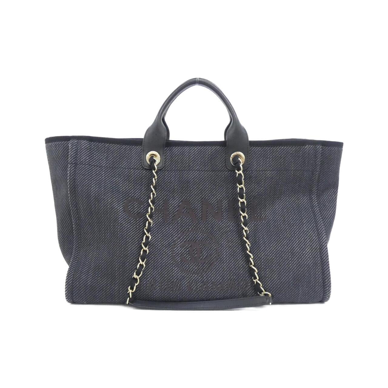 CHANEL Deauville 93786 Handbag Canvas