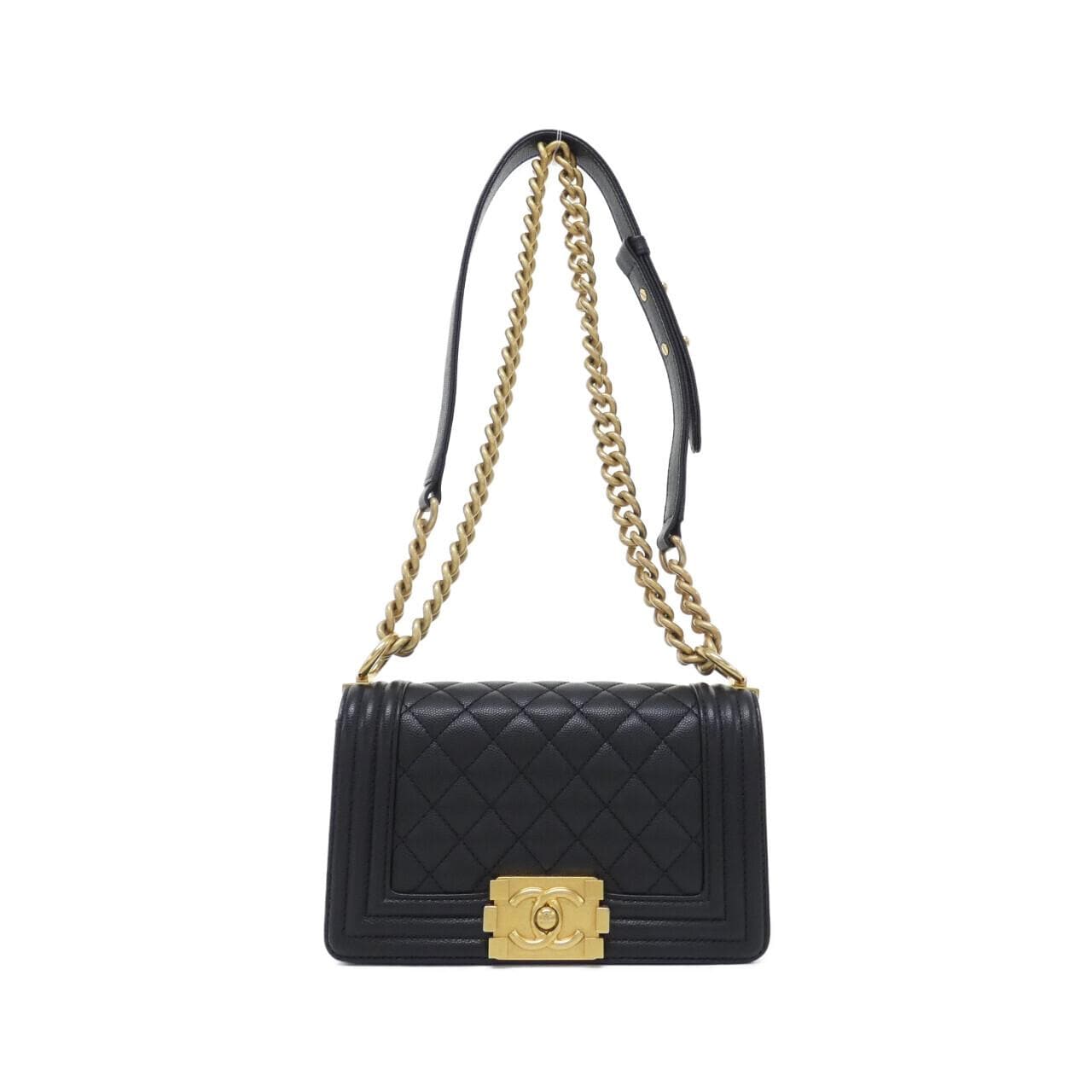 CHANEL Boy Chanel 67085 Shoulder Grained Calfskin