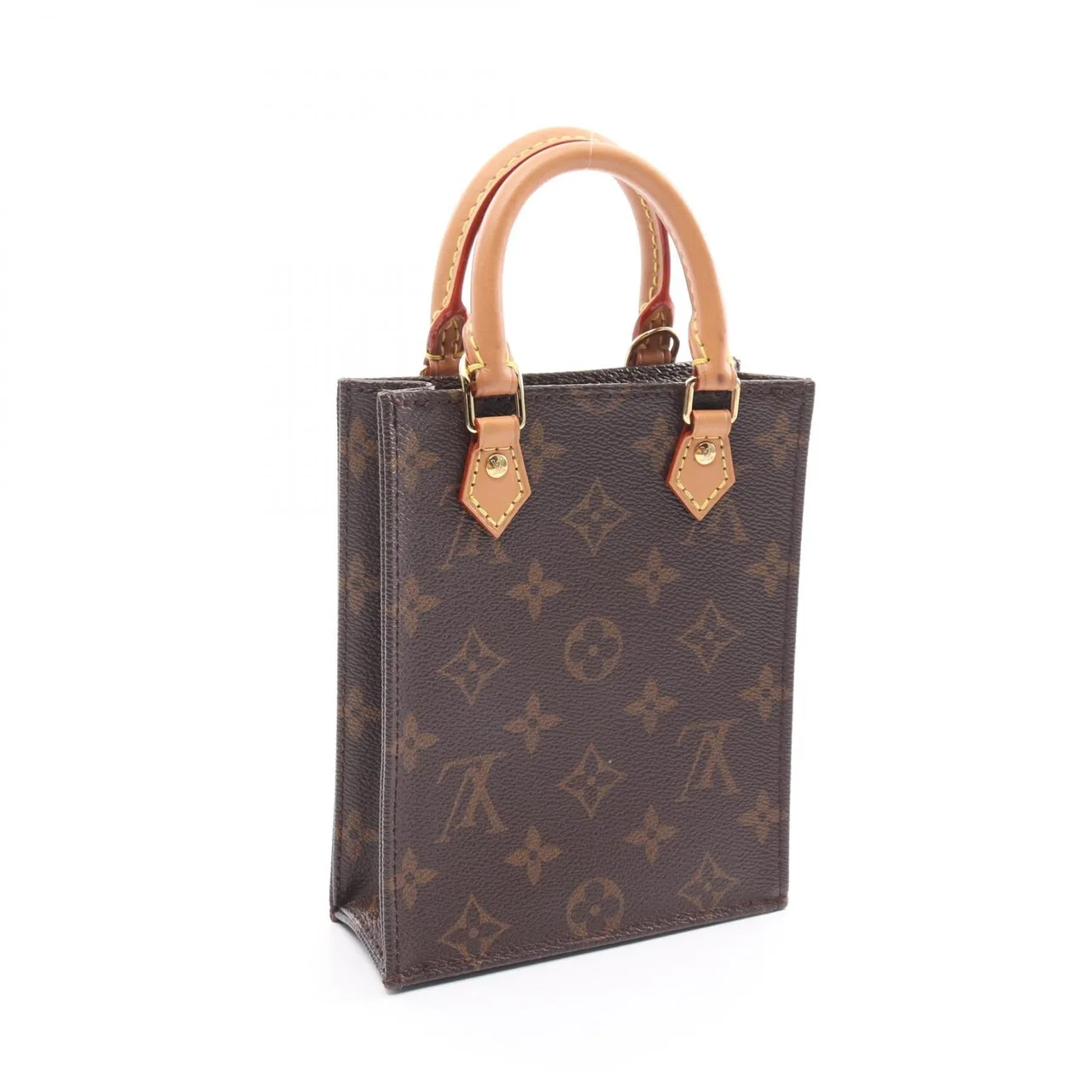 LOUIS VUITTON Petit Sac Plat M69442 兩用包 塗層帆布 棕色 / Marron 塗層帆布 中古品A - 縮圖 2