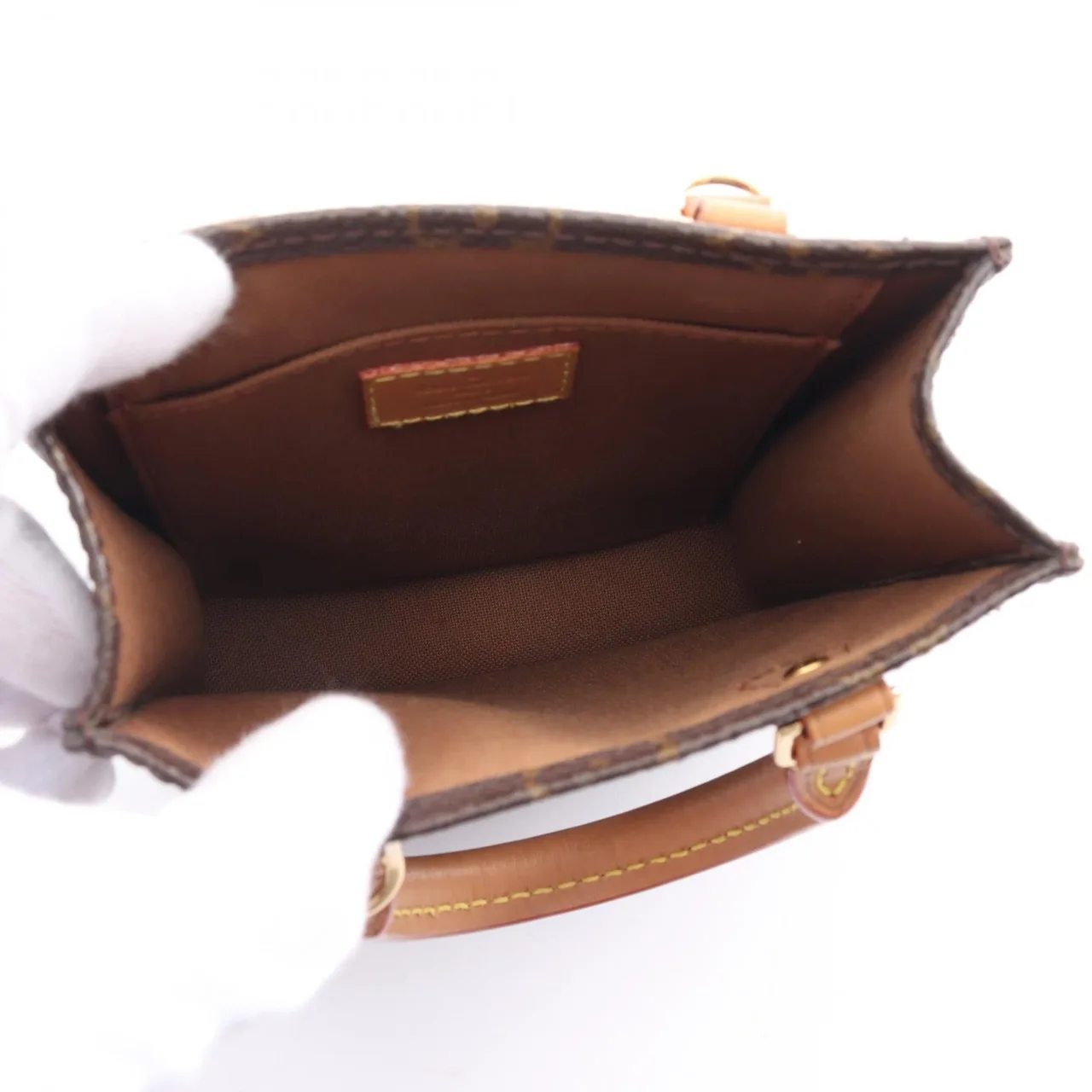 LOUIS VUITTON Petit Sac Plat M69442 兩用包 塗層帆布 棕色 / Marron 塗層帆布 中古品A - 縮圖 3