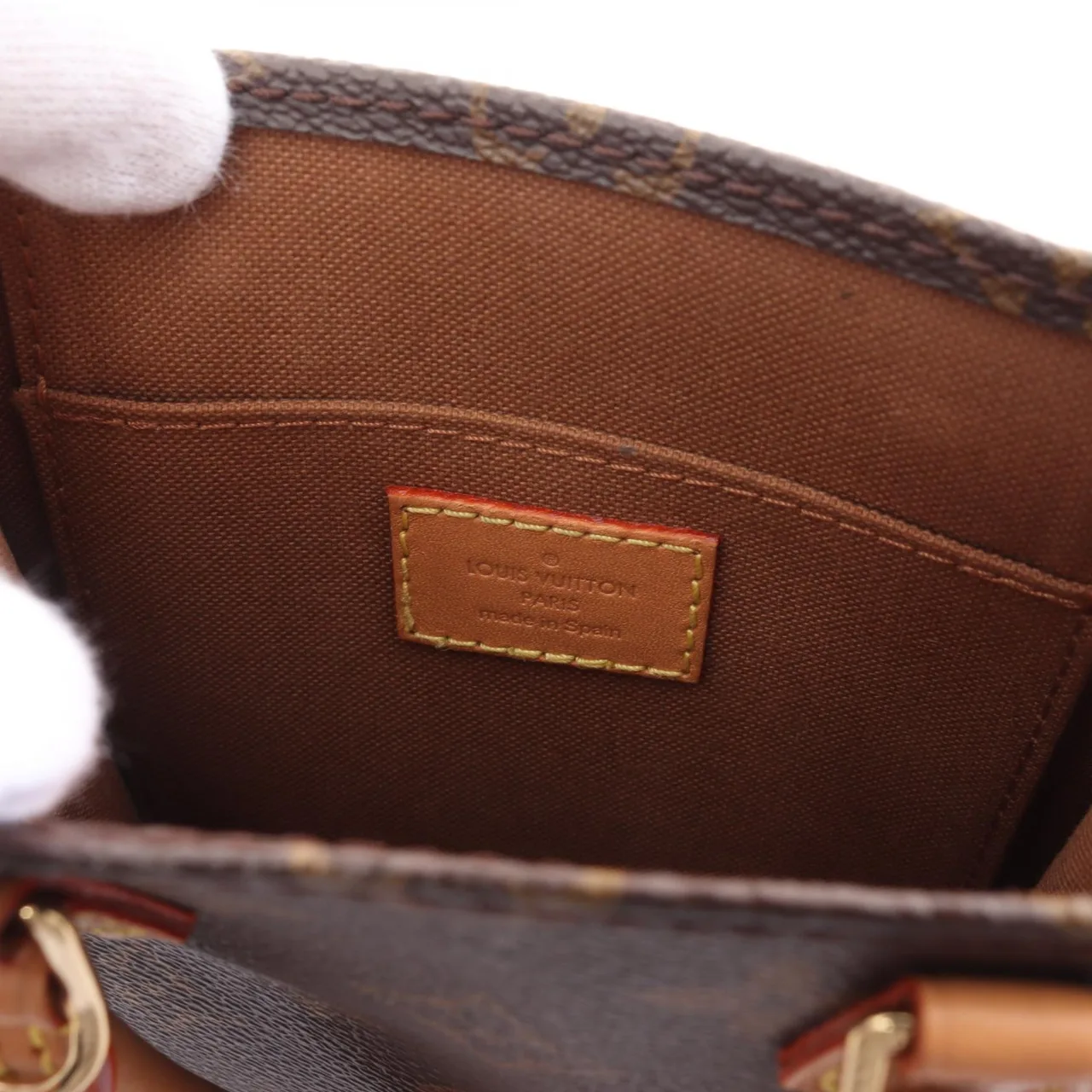 LOUIS VUITTON Petit Sac Plat M69442 兩用包 塗層帆布 棕色 / Marron 塗層帆布 中古品A - 縮圖 4