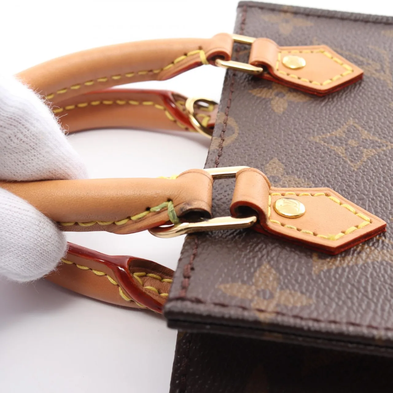 LOUIS VUITTON Petit Sac Plat M69442 兩用包 塗層帆布 棕色 / Marron 塗層帆布 中古品A - 縮圖 7