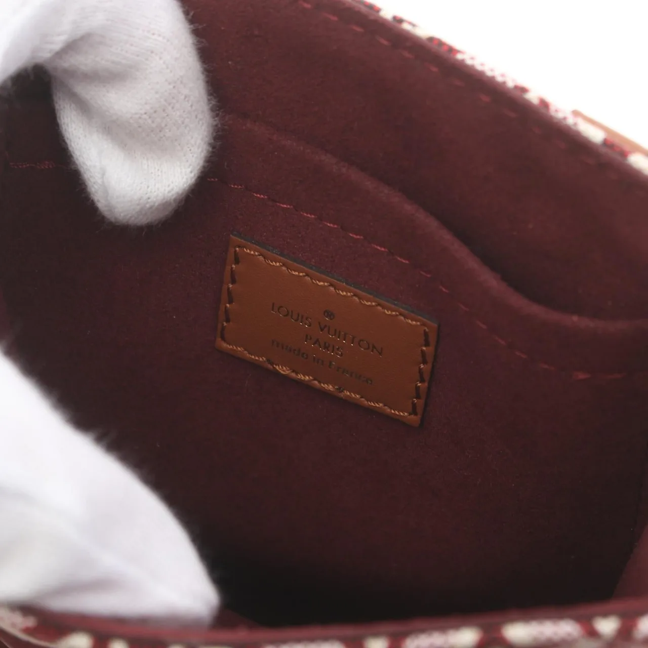 LOUIS VUITTON Petit Sac Plat M69846 兩用包 皮革 波爾多系列 / 棕色 / Bordeaux 皮革 中古品A - 縮圖 4