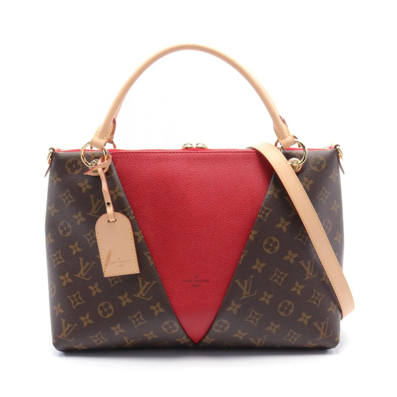 LOUIS VUITTON M43957 兩用包 塗層帆布 棕色 / 紅色 / Marron/Red