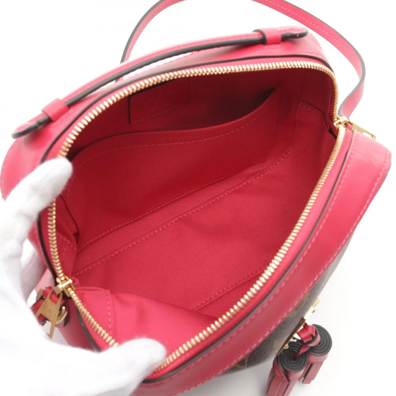 LOUIS VUITTON Saintonge M43557 兩用包 塗層帆布 棕色 / 粉色 / Marron/Freesia 塗層帆布 中古品A - 縮圖 3