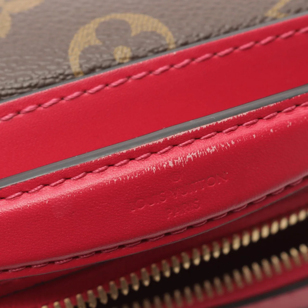 LOUIS VUITTON Saintonge M43557 兩用包 塗層帆布 棕色 / 粉色 / Marron/Freesia 塗層帆布 中古品A - 縮圖 5