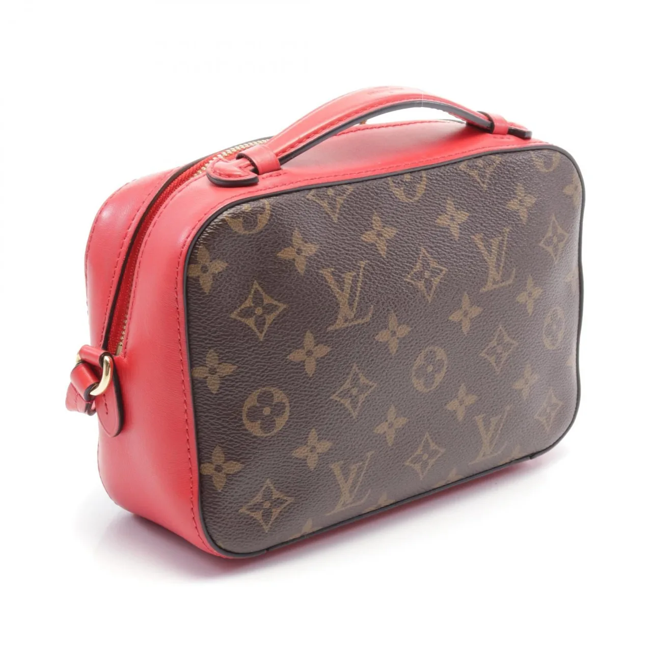 LOUIS VUITTON Saintonge M43556 兩用包 塗層帆布 棕色 / Marron/Red 塗層帆布 中古品A - 縮圖 2