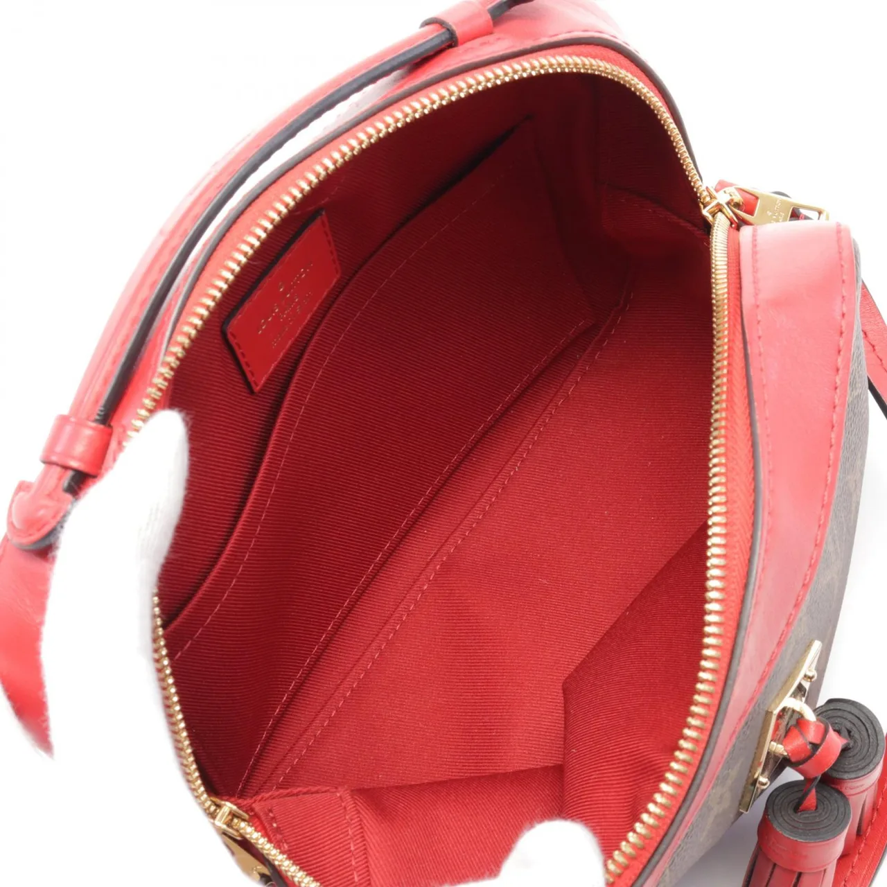 LOUIS VUITTON Saintonge M43556 兩用包 塗層帆布 棕色 / Marron/Red 塗層帆布 中古品A - 縮圖 3