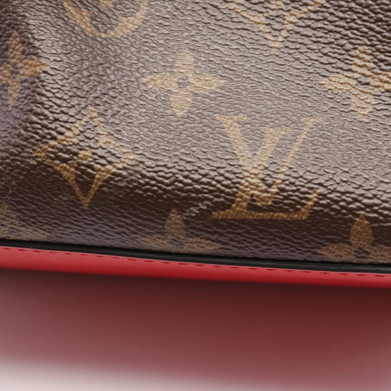 LOUIS VUITTON Saintonge M43556 兩用包 塗層帆布 棕色 / Marron/Red 塗層帆布 中古品A - 縮圖 5