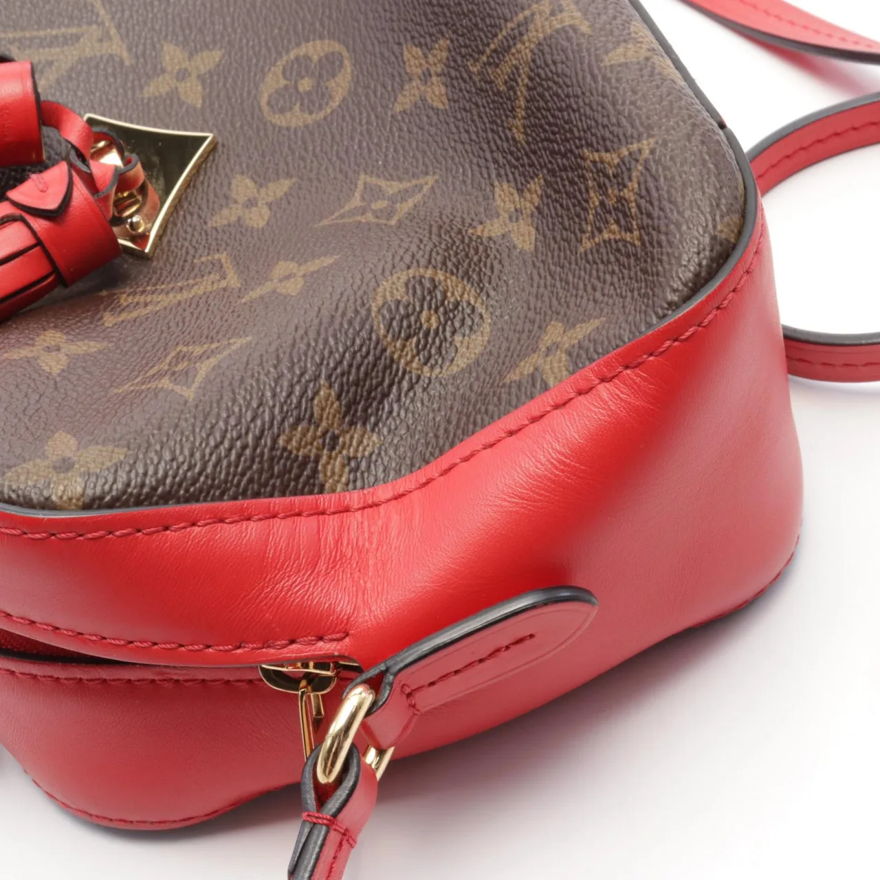 LOUIS VUITTON Saintonge M43556 兩用包 塗層帆布 棕色 / Marron/Red 塗層帆布 中古品A - 縮圖 6