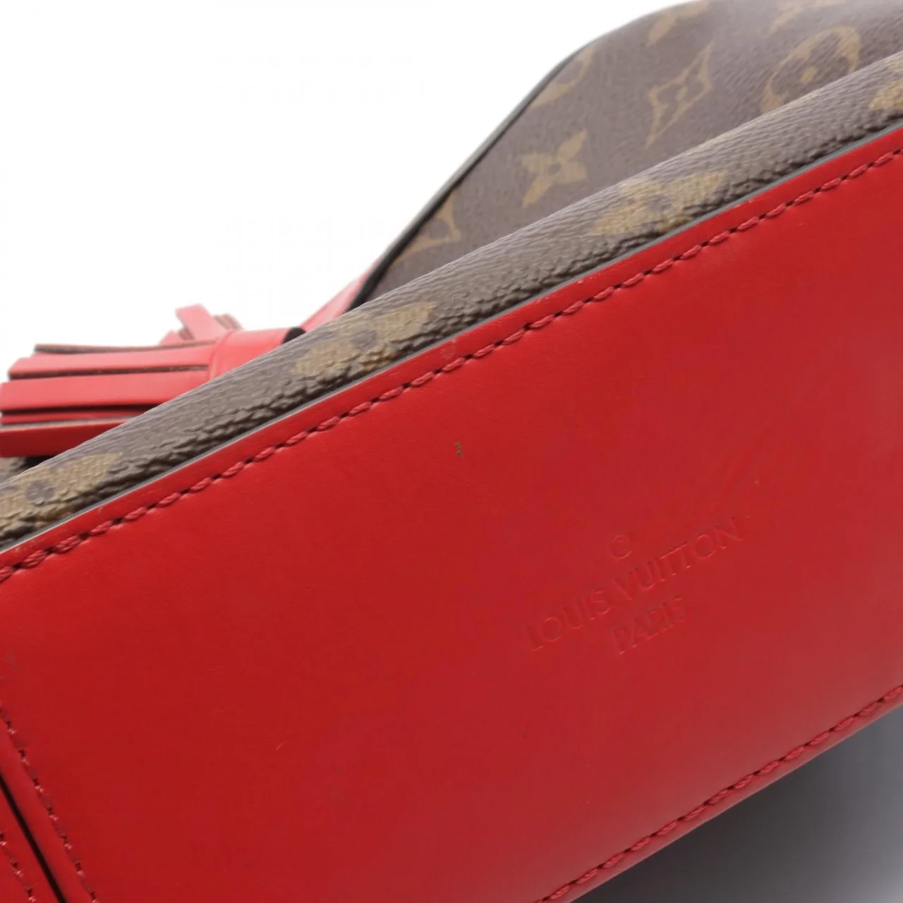 LOUIS VUITTON Saintonge M43556 兩用包 塗層帆布 棕色 / Marron/Red 塗層帆布 中古品A - 縮圖 7