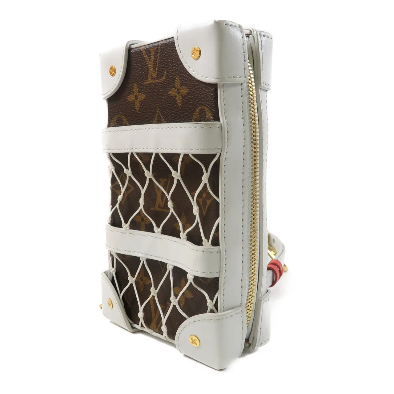 LOUIS VUITTON Soft Trunk M80102 肩背包 塗層帆布 棕色 / 白色 / WHITE 塗層帆布 中古品B - 縮圖 3