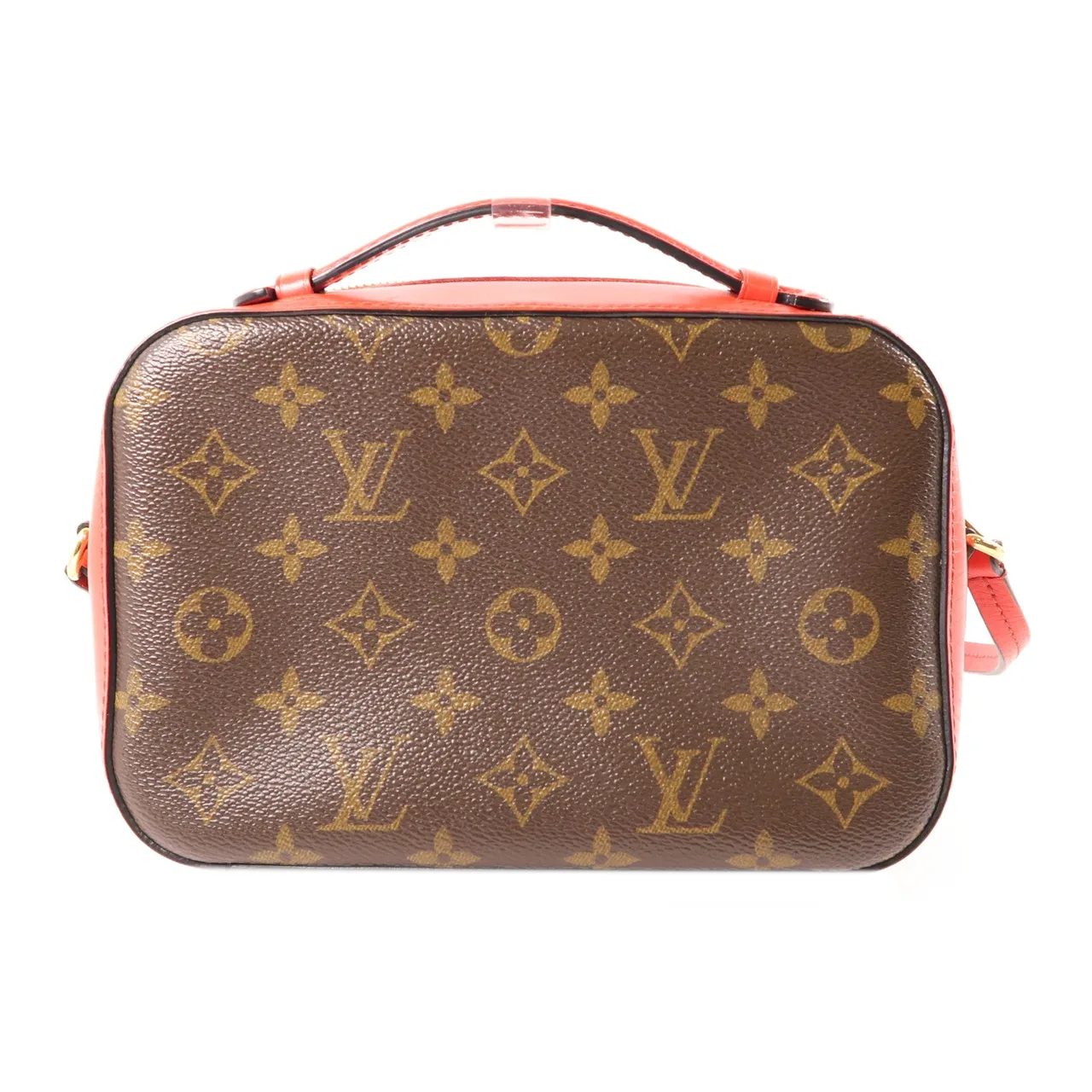 LOUIS VUITTON Saintonge M43556 兩用包 塗層帆布 棕色 / 紅色 / RD/BR 塗層帆布 中古品B - 縮圖 2
