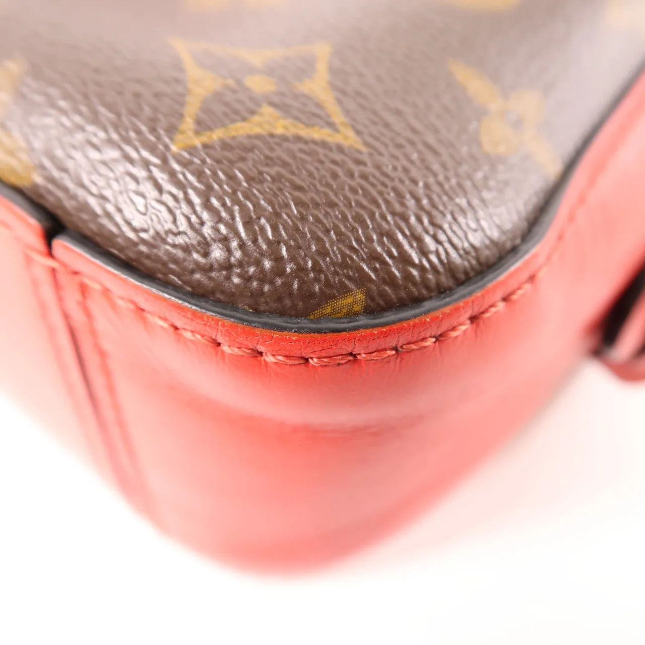 LOUIS VUITTON Saintonge M43556 兩用包 塗層帆布 棕色 / 紅色 / RD/BR 塗層帆布 中古品B - 縮圖 9