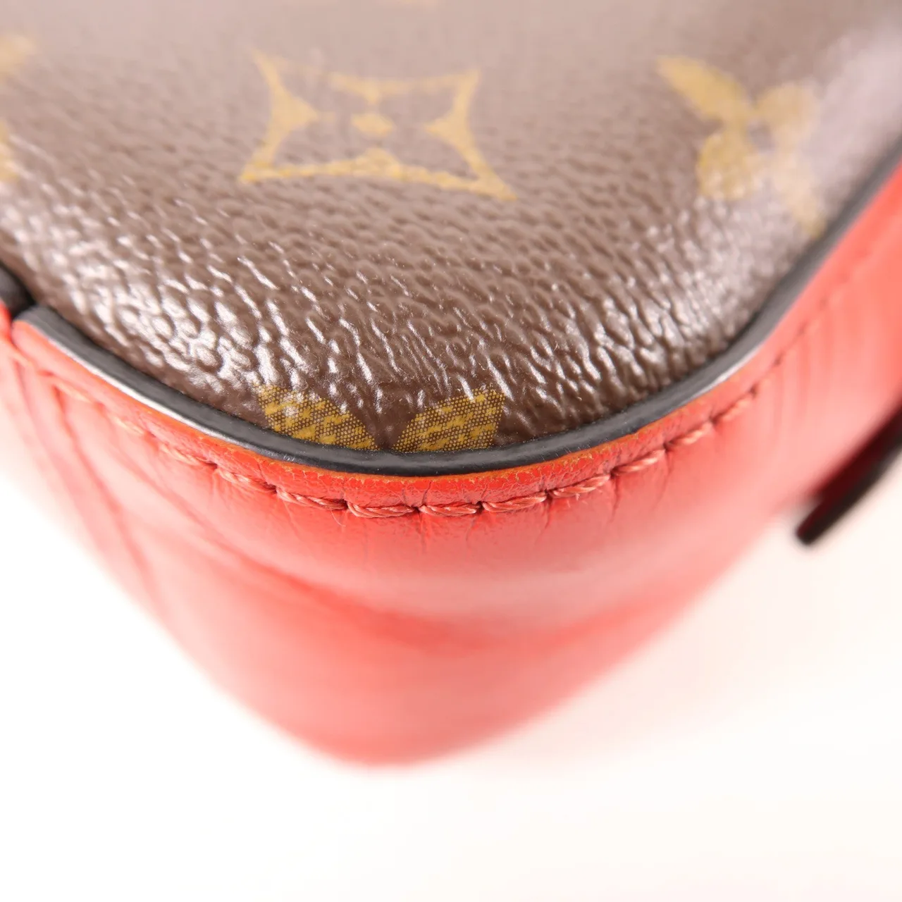 LOUIS VUITTON Saintonge M43556 兩用包 塗層帆布 棕色 / 紅色 / RD/BR 塗層帆布 中古品B - 縮圖 11