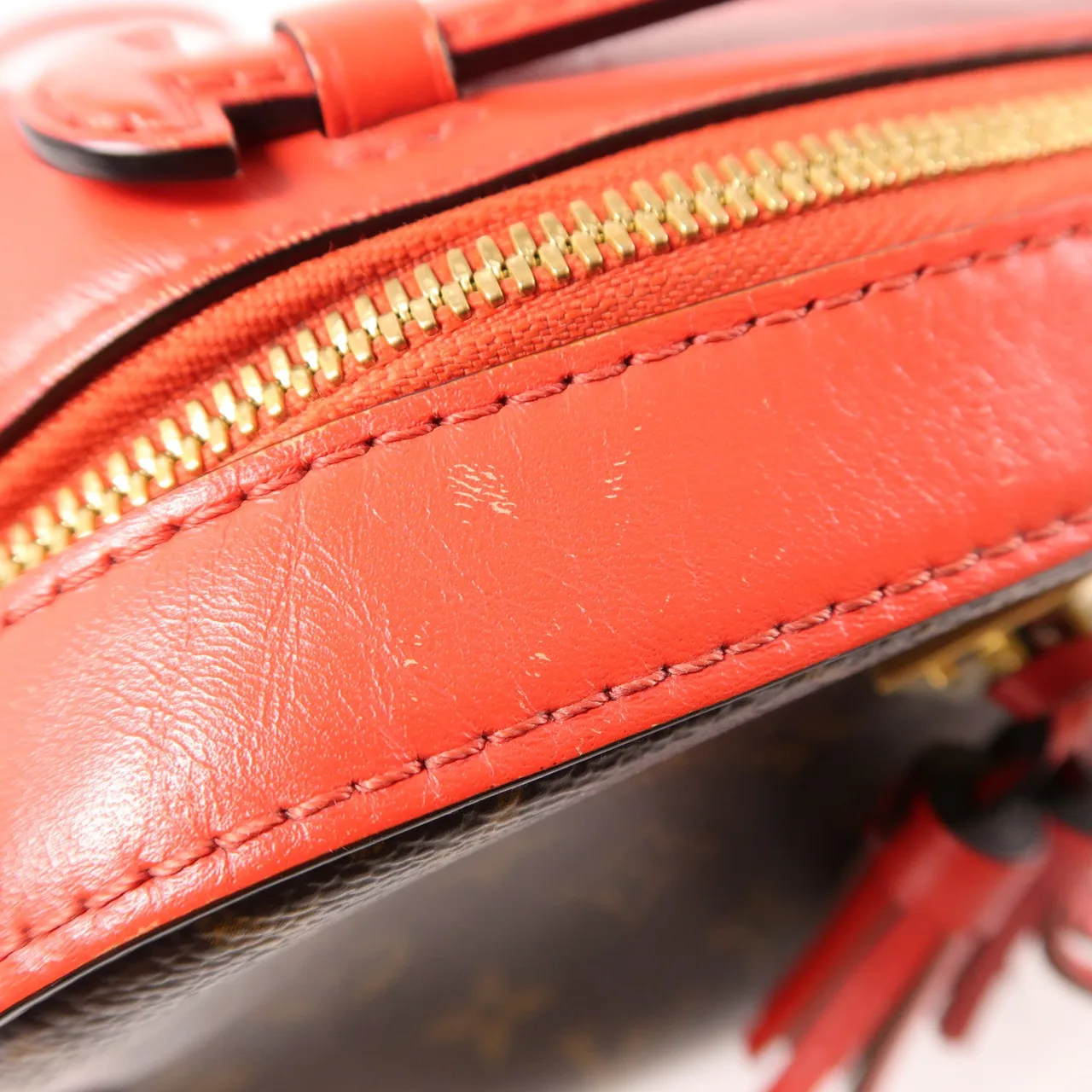 LOUIS VUITTON Saintonge M43556 兩用包 塗層帆布 棕色 / 紅色 / RD/BR 塗層帆布 中古品B - 縮圖 13