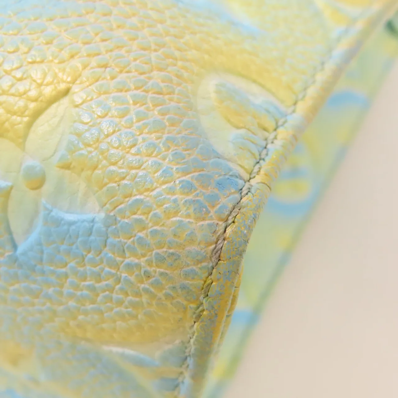 LOUIS VUITTON OnTheGo M46270 兩用包 牛皮 綠色 / 黃色 / GR/BL/YL 牛皮 中古品B - 縮圖 10