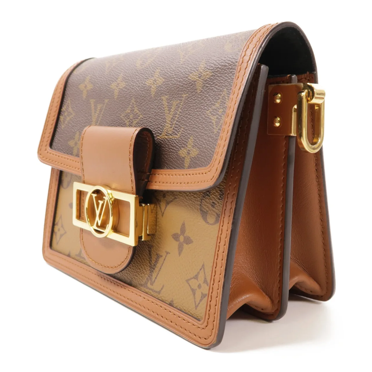 LOUIS VUITTON Mini Dauphine M45959 肩背包 塗層帆布 棕色 / Brown 塗層帆布 中古品A - 縮圖 3