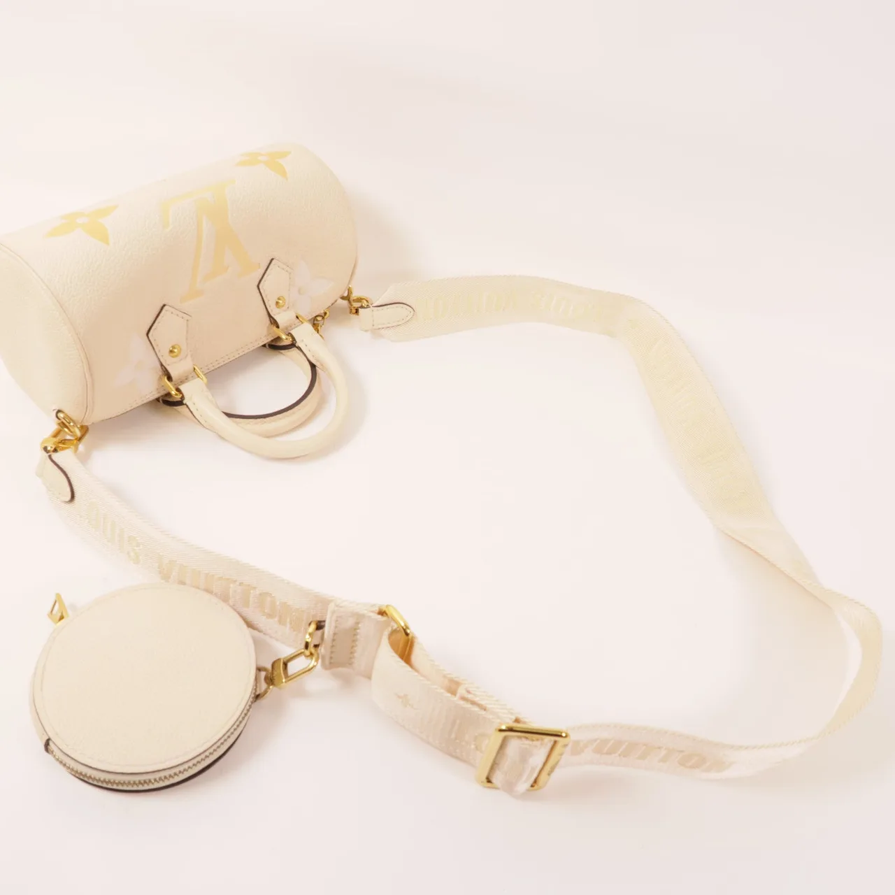 LOUIS VUITTON Papillon M45708 兩用包 牛皮 米色 / Cream 牛皮 中古品A - 縮圖 5