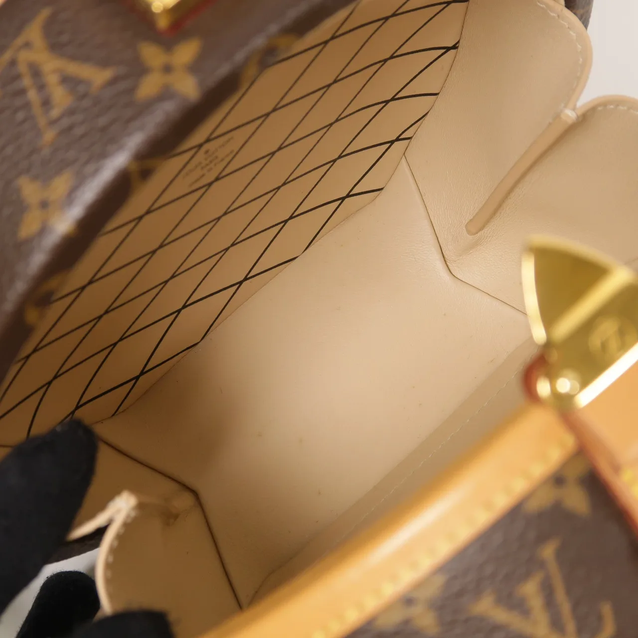 LOUIS VUITTON Petite Boite Chapeau M43514 兩用包 塗層帆布 棕色 / Brown 塗層帆布 中古品B - 縮圖 8