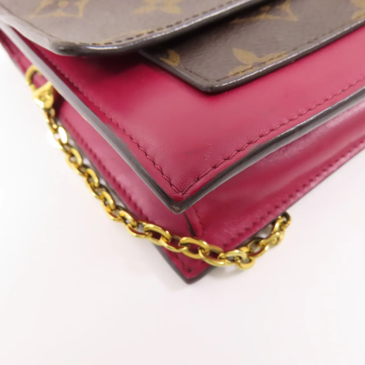 LOUIS VUITTON M69578 肩背包 塗層帆布 棕色 / 紅色 / Brown/Red Rose 塗層帆布 中古品B - 縮圖 11