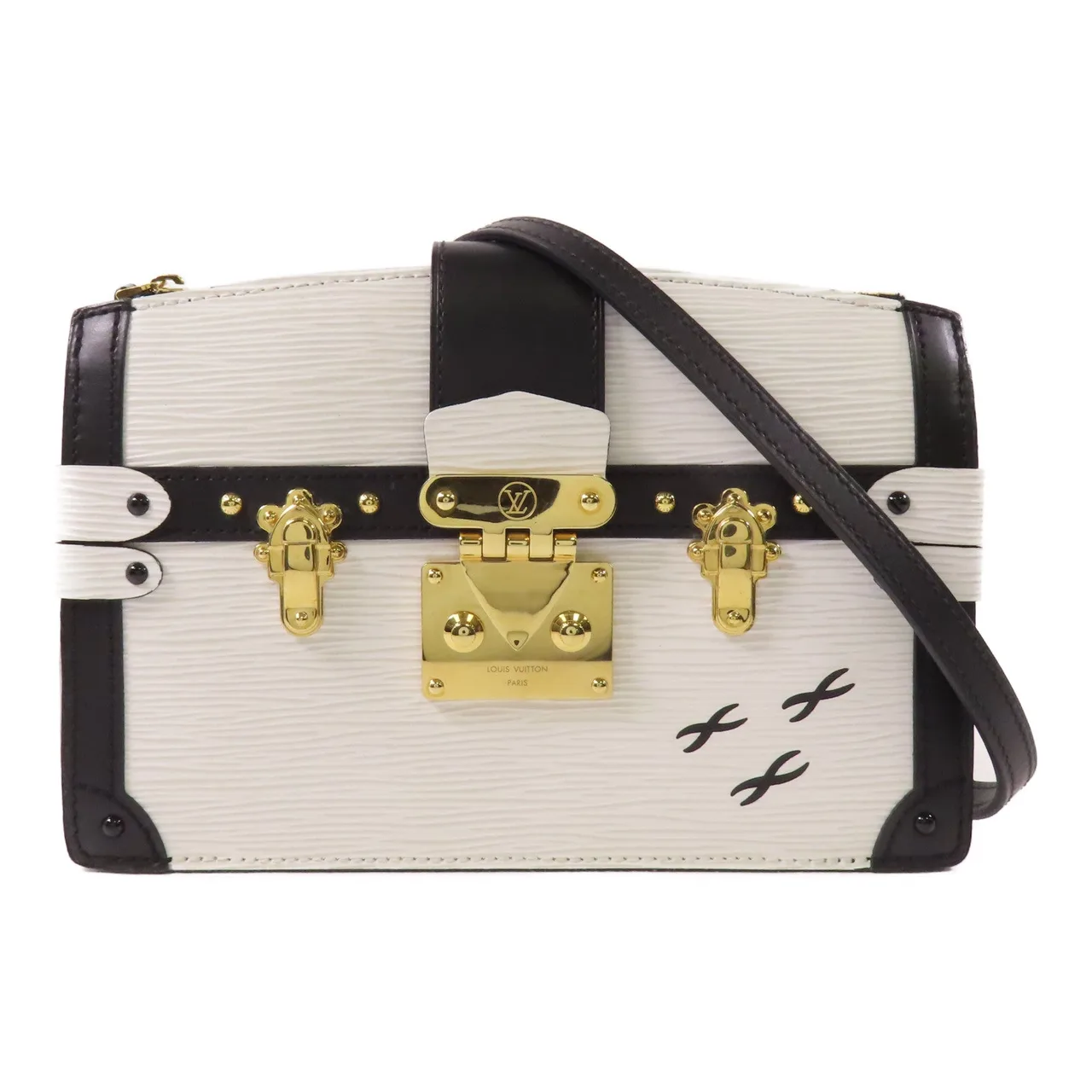 LOUIS VUITTON Trunk M52151 Shoulder Bag Calfskin 白色 / 黑色 / White/Black