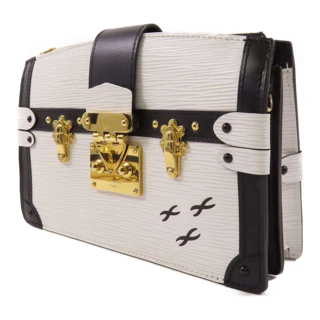 LOUIS VUITTON Trunk M52151 肩背包 牛皮 白色 / 黑色 / White/Black 牛皮 中古品A - 縮圖 3