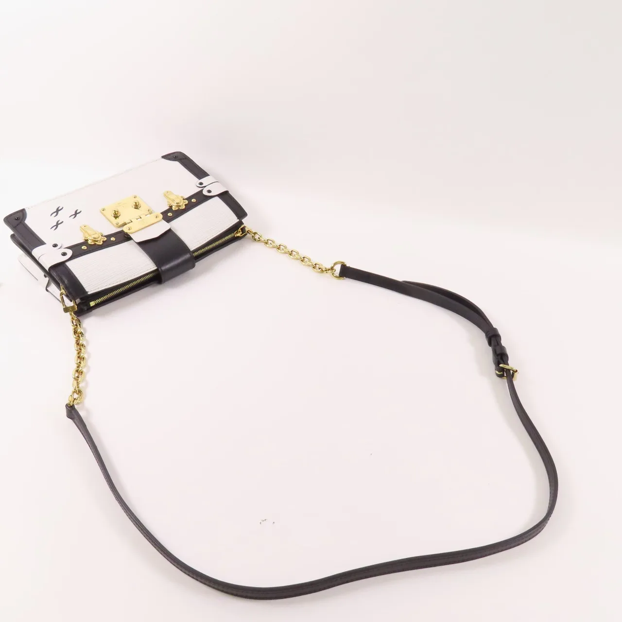 LOUIS VUITTON Trunk M52151 肩背包 牛皮 白色 / 黑色 / White/Black 牛皮 中古品A - 縮圖 5