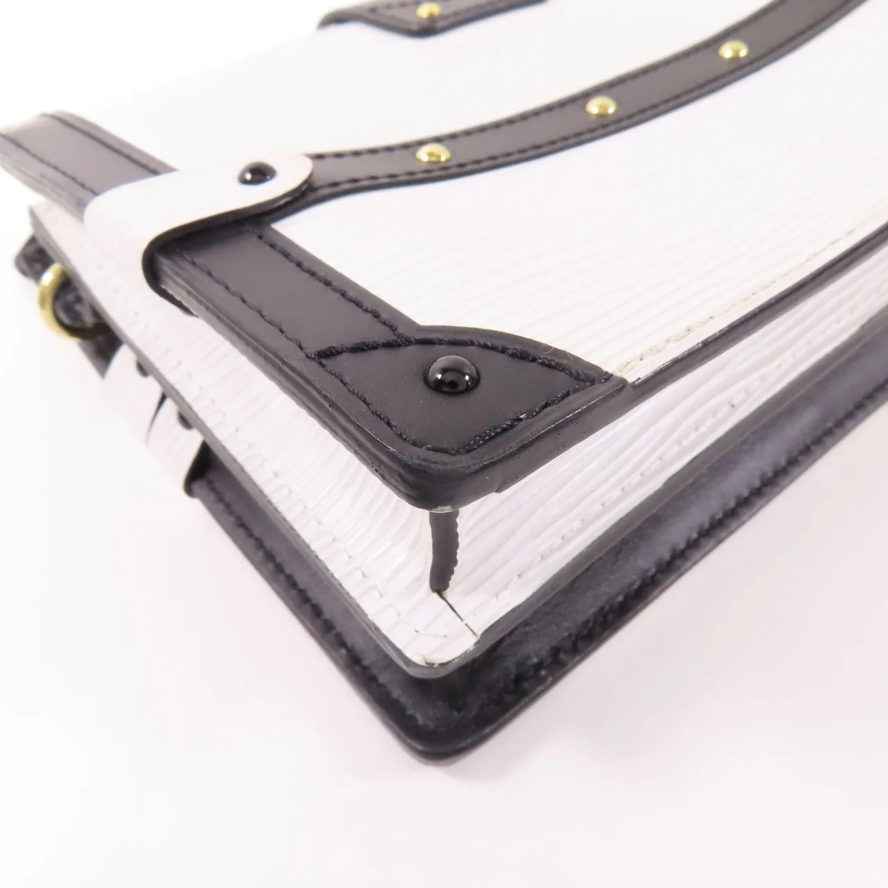 LOUIS VUITTON Trunk M52151 肩背包 牛皮 白色 / 黑色 / White/Black 牛皮 中古品A - 縮圖 12