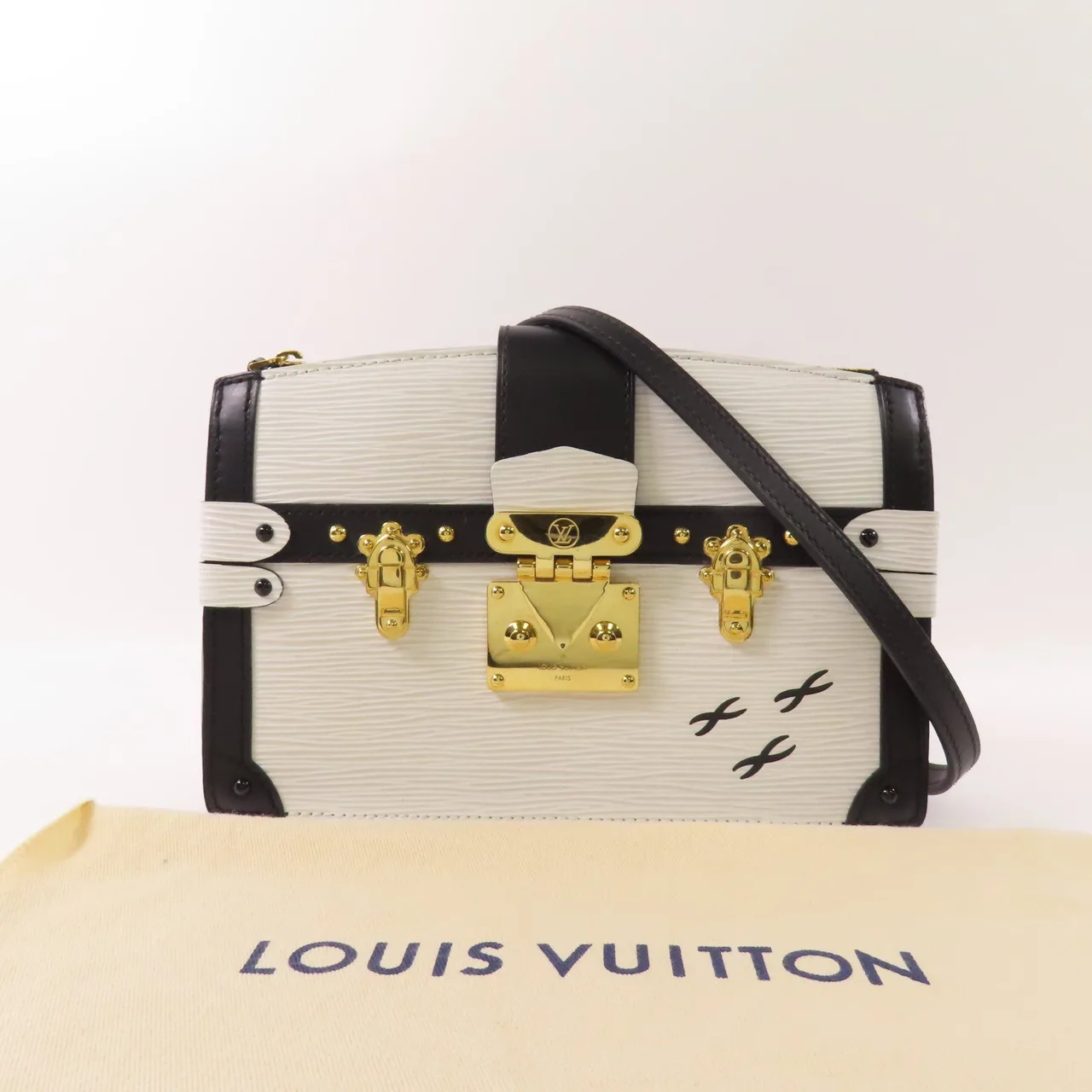 LOUIS VUITTON Trunk M52151 肩背包 牛皮 白色 / 黑色 / White/Black 牛皮 中古品A - 縮圖 16