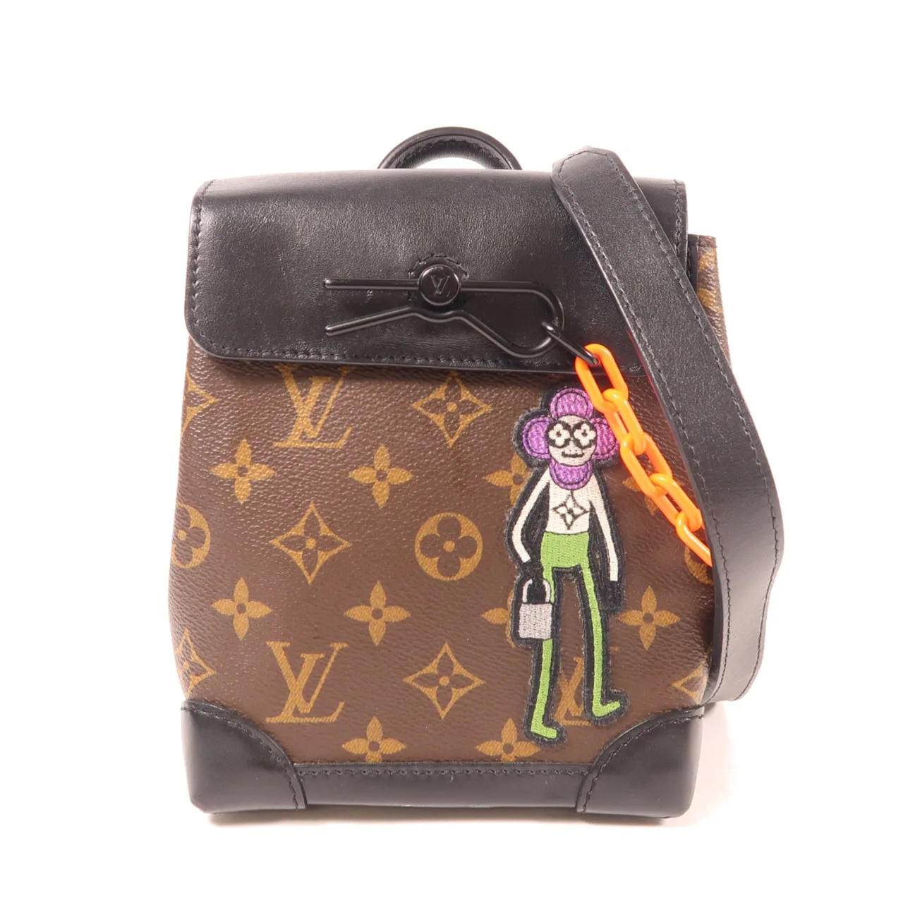 LOUIS VUITTON Steamer M80327 肩背包 塗層帆布 棕色 / 黑色 / Brown/Black