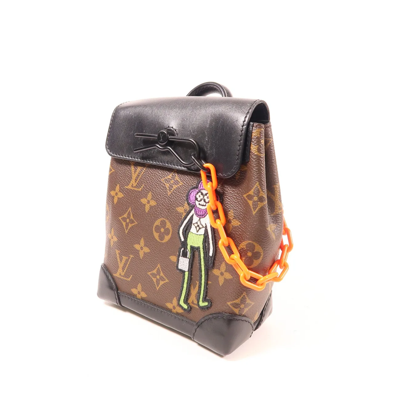 LOUIS VUITTON Steamer M80327 肩背包 塗層帆布 棕色 / 黑色 / Brown/Black 塗層帆布 中古品A - 縮圖 3