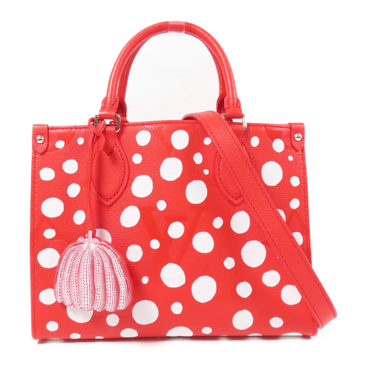 LOUIS VUITTON OnTheGo M46412 2-Way Bag Calfskin 紅色 / Red/White