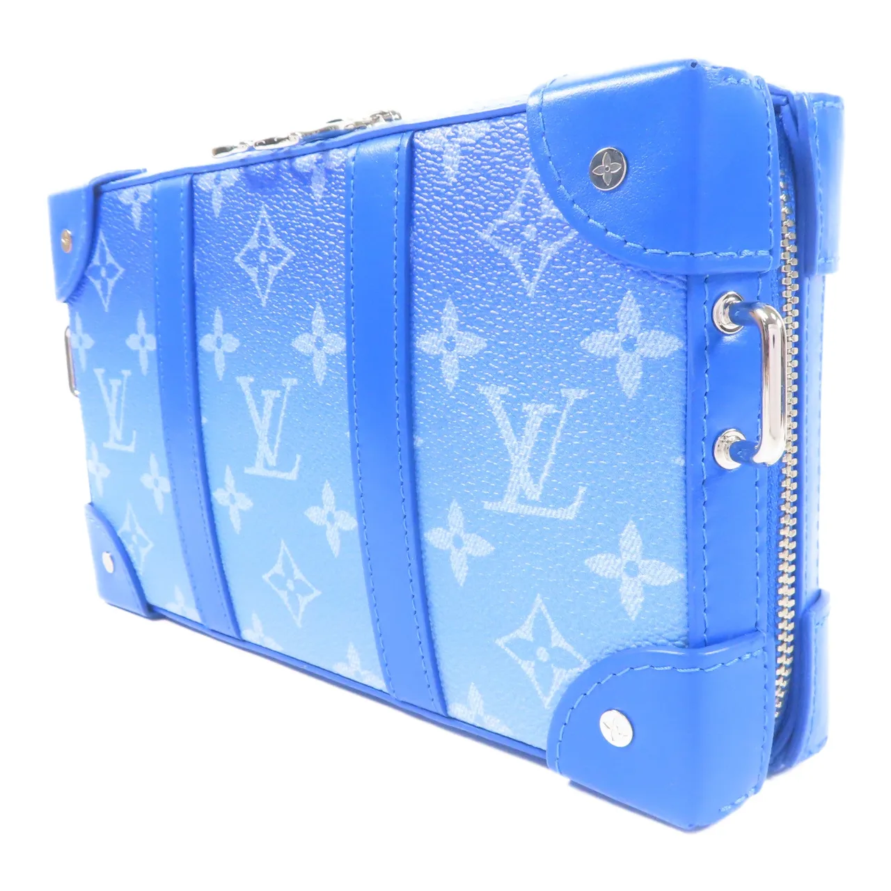 LOUIS VUITTON Soft Trunk M45432 肩背包 塗層帆布 藍色 / Blue 塗層帆布 中古品A - 縮圖 3
