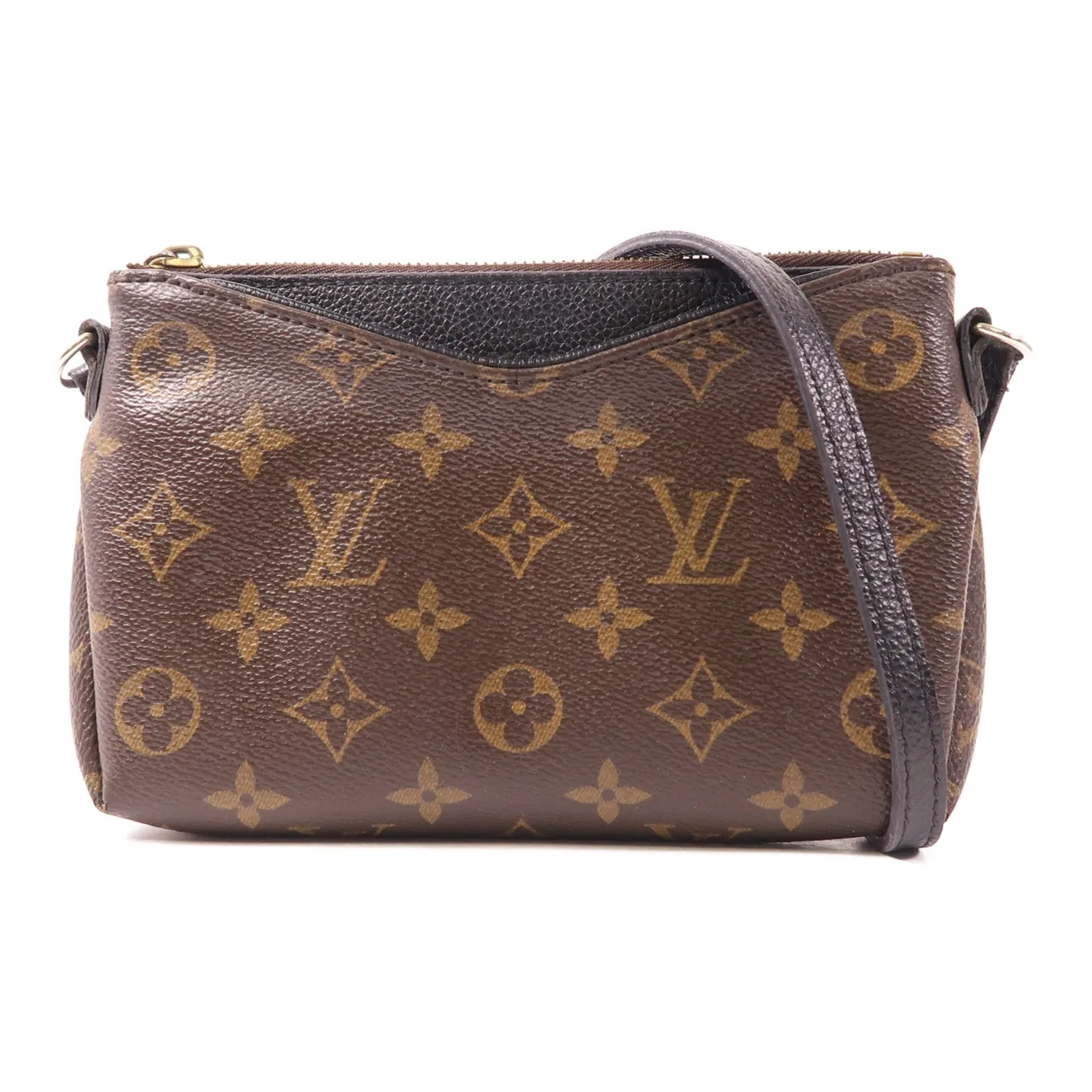 LOUIS VUITTON Pallas M41639 肩背包 塗層帆布 棕色 / 黑色 / Brown