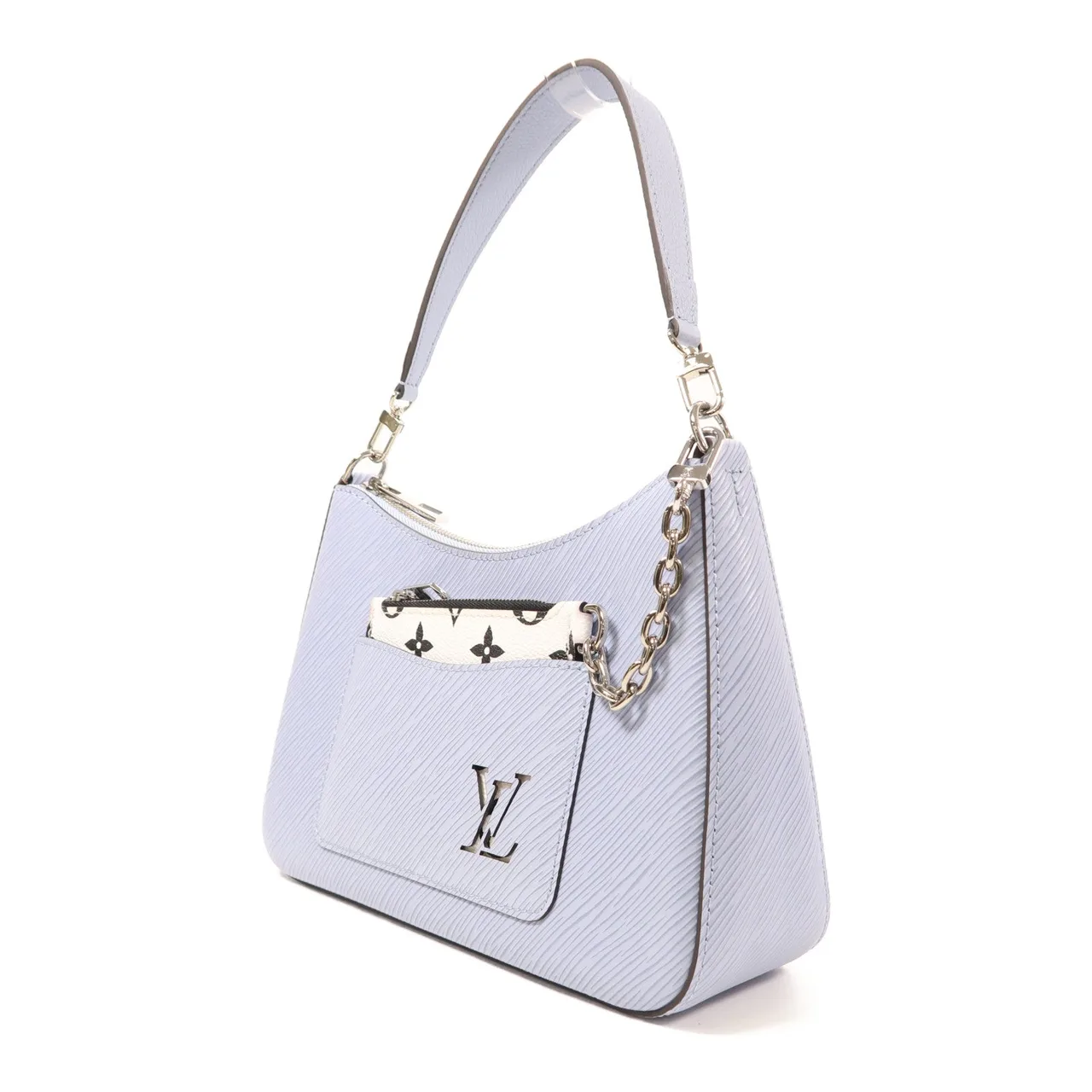 LOUIS VUITTON Marelle M59486 兩用包 牛皮 藍色 / Light Blue 牛皮 中古品A - 縮圖 3