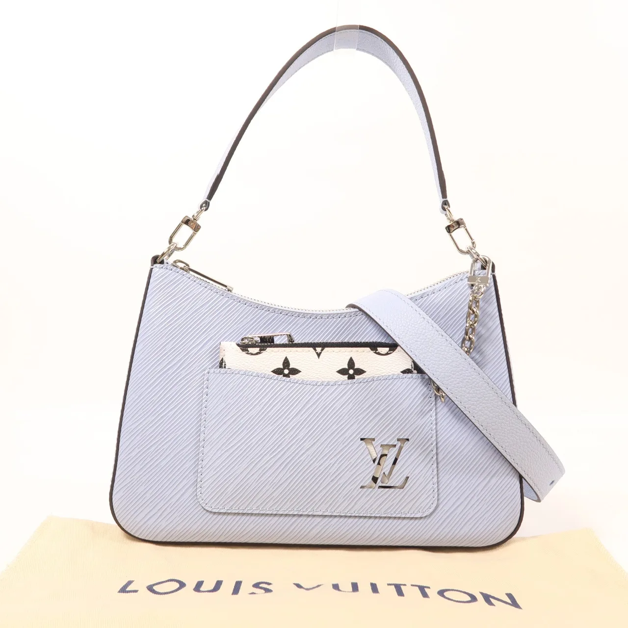 LOUIS VUITTON Marelle M59486 兩用包 牛皮 藍色 / Light Blue 牛皮 中古品A - 縮圖 8