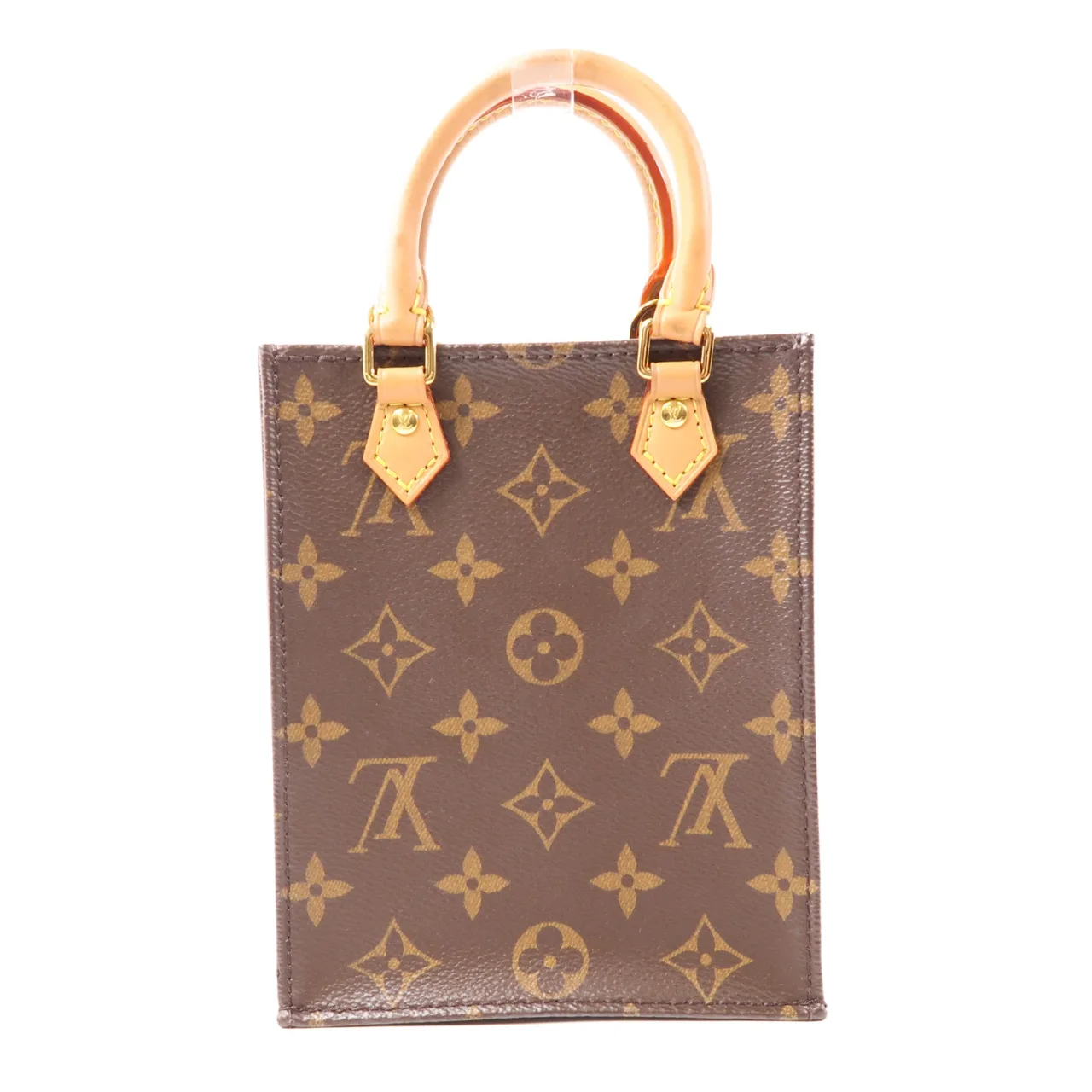 LOUIS VUITTON Petit Sac Plat M81295 兩用包 塗層帆布 棕色 / Brown 塗層帆布 中古品A - 縮圖 2