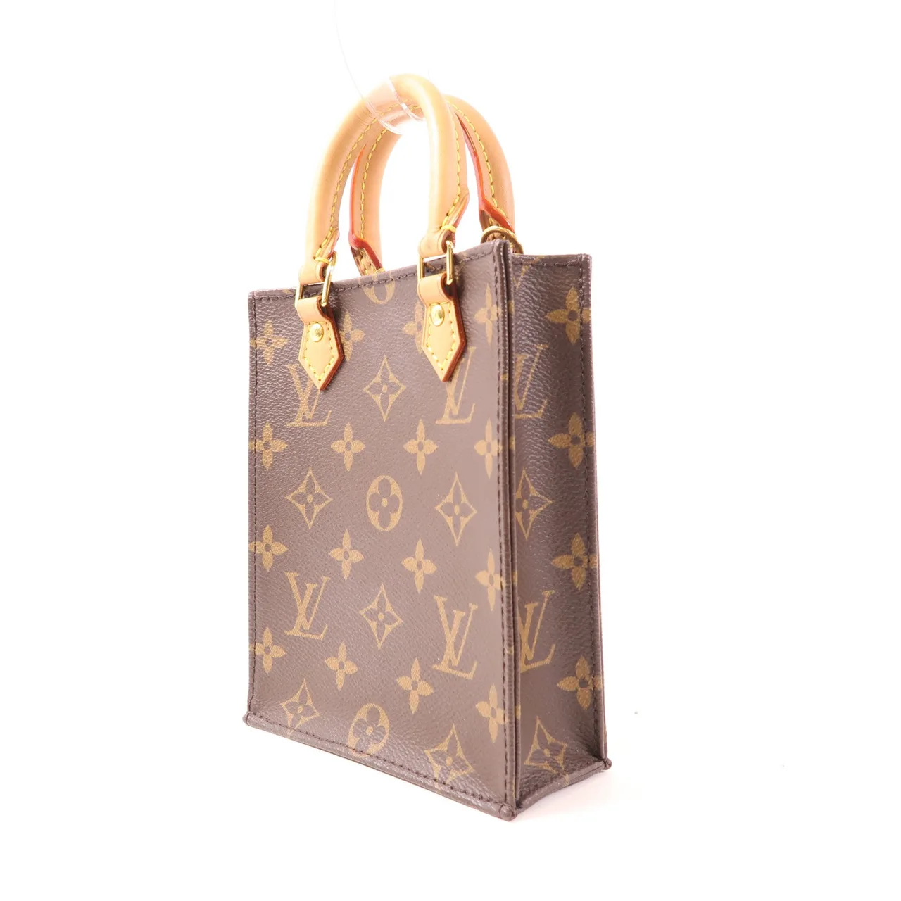 LOUIS VUITTON Petit Sac Plat M81295 兩用包 塗層帆布 棕色 / Brown 塗層帆布 中古品A - 縮圖 3