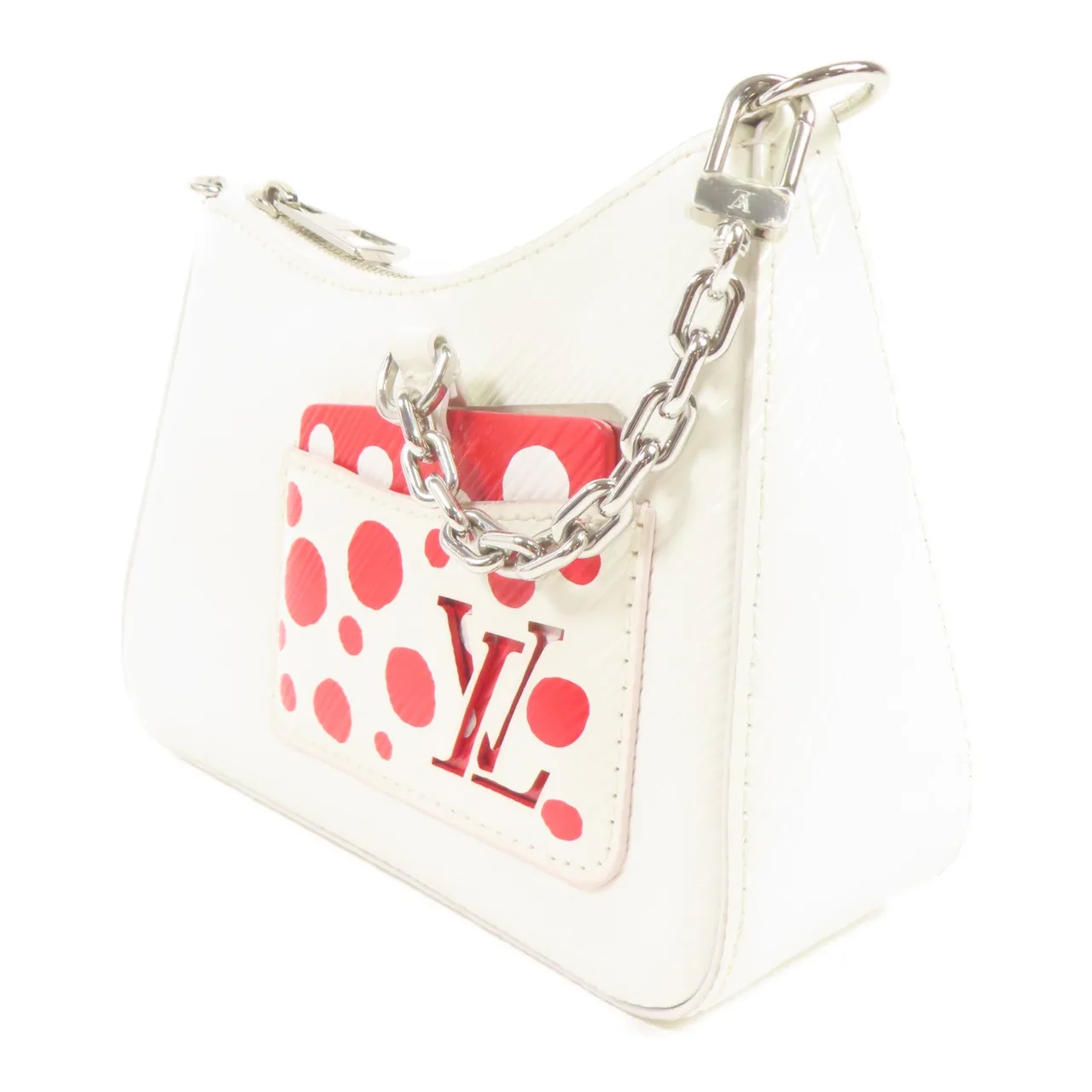 LOUIS VUITTON Marellini M21759 兩用包 牛皮 白色 / 紅色 / White/Red 牛皮 中古品A - 縮圖 3