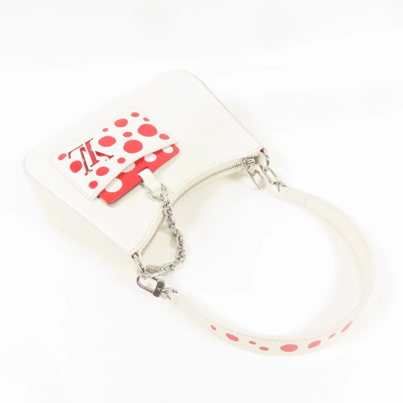LOUIS VUITTON Marellini M21759 兩用包 牛皮 白色 / 紅色 / White/Red 牛皮 中古品A - 縮圖 11