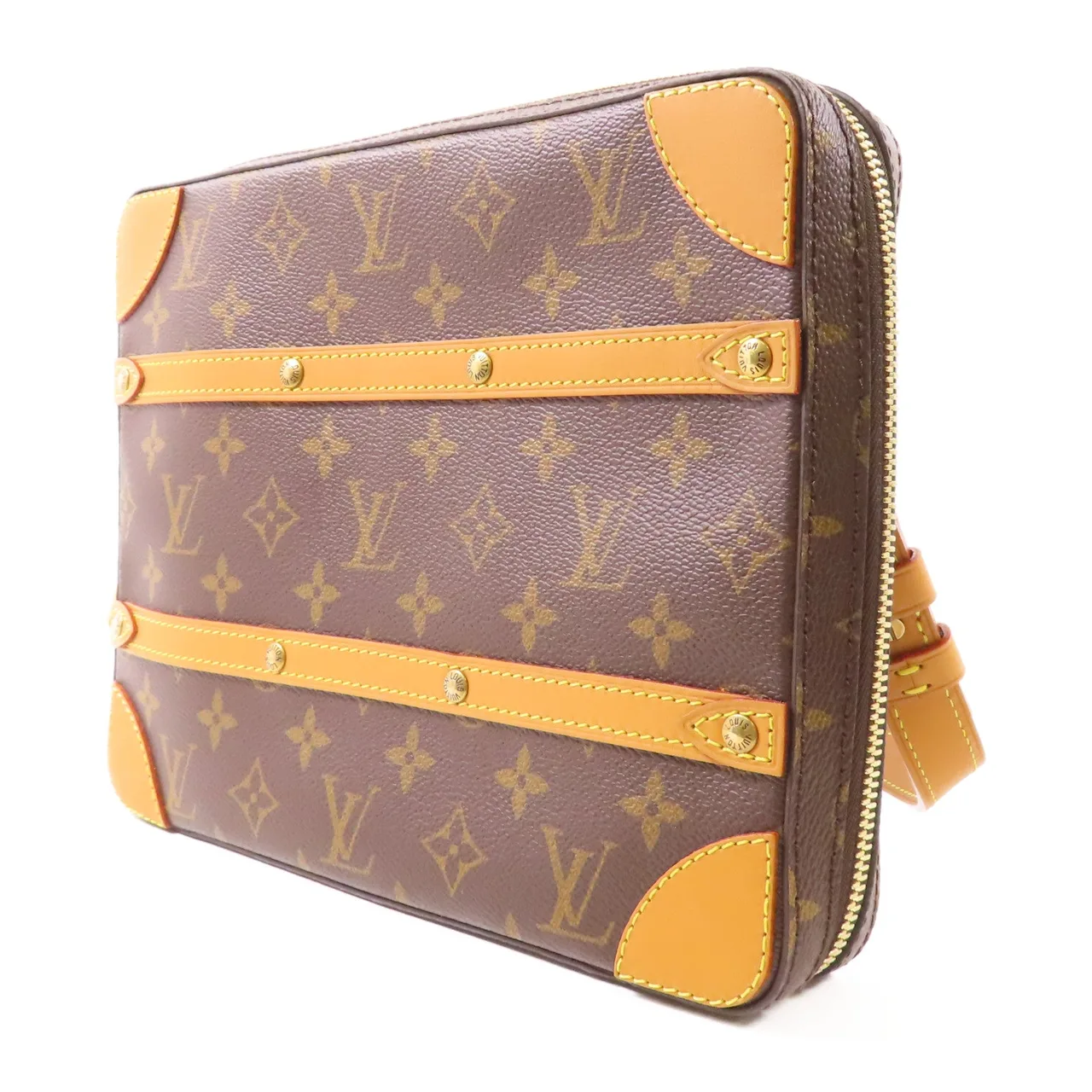LOUIS VUITTON Soft Trunk M68494 肩背包 塗層帆布 棕色 / Brown 塗層帆布 中古品A - 縮圖 3