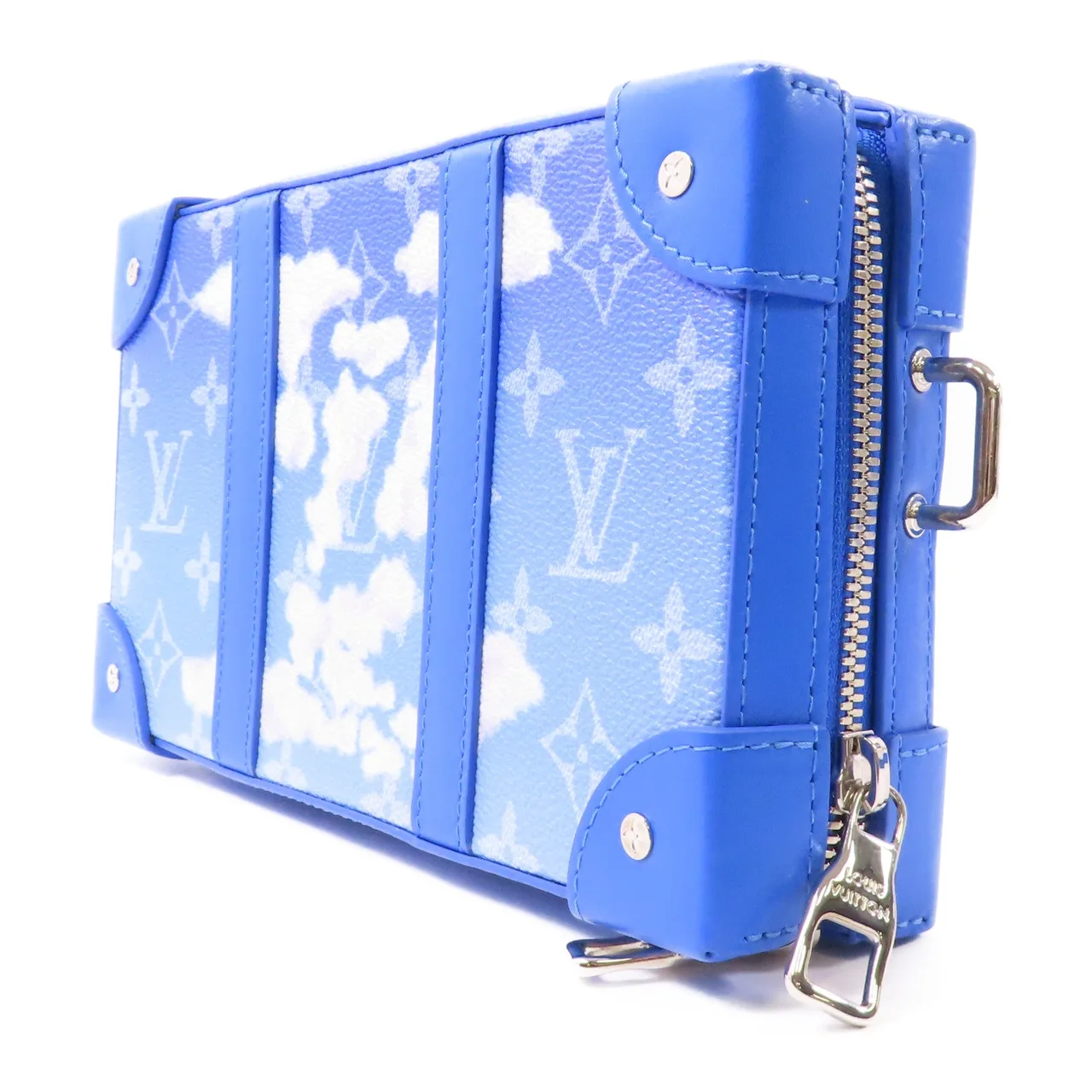 LOUIS VUITTON Soft Trunk M45432 肩背包 塗層帆布 藍色 / 白色 / Blue/White 塗層帆布 中古品A - 縮圖 3