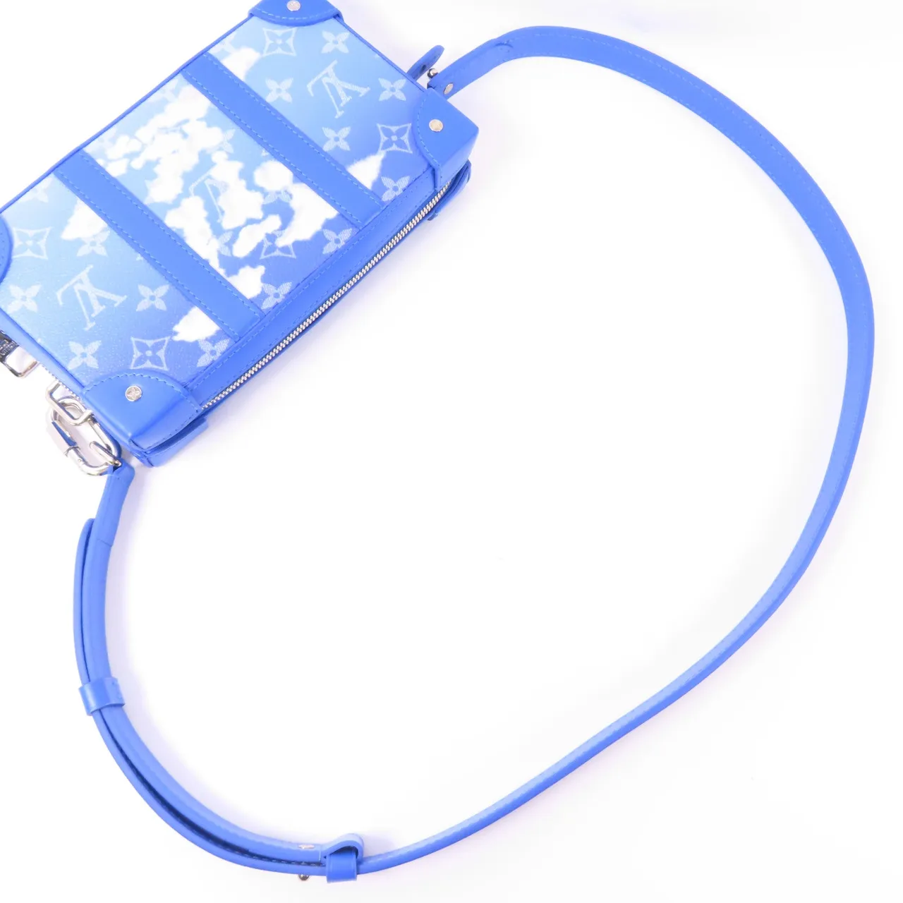 LOUIS VUITTON Soft Trunk M45432 肩背包 塗層帆布 藍色 / 白色 / Blue/White 塗層帆布 中古品A - 縮圖 5