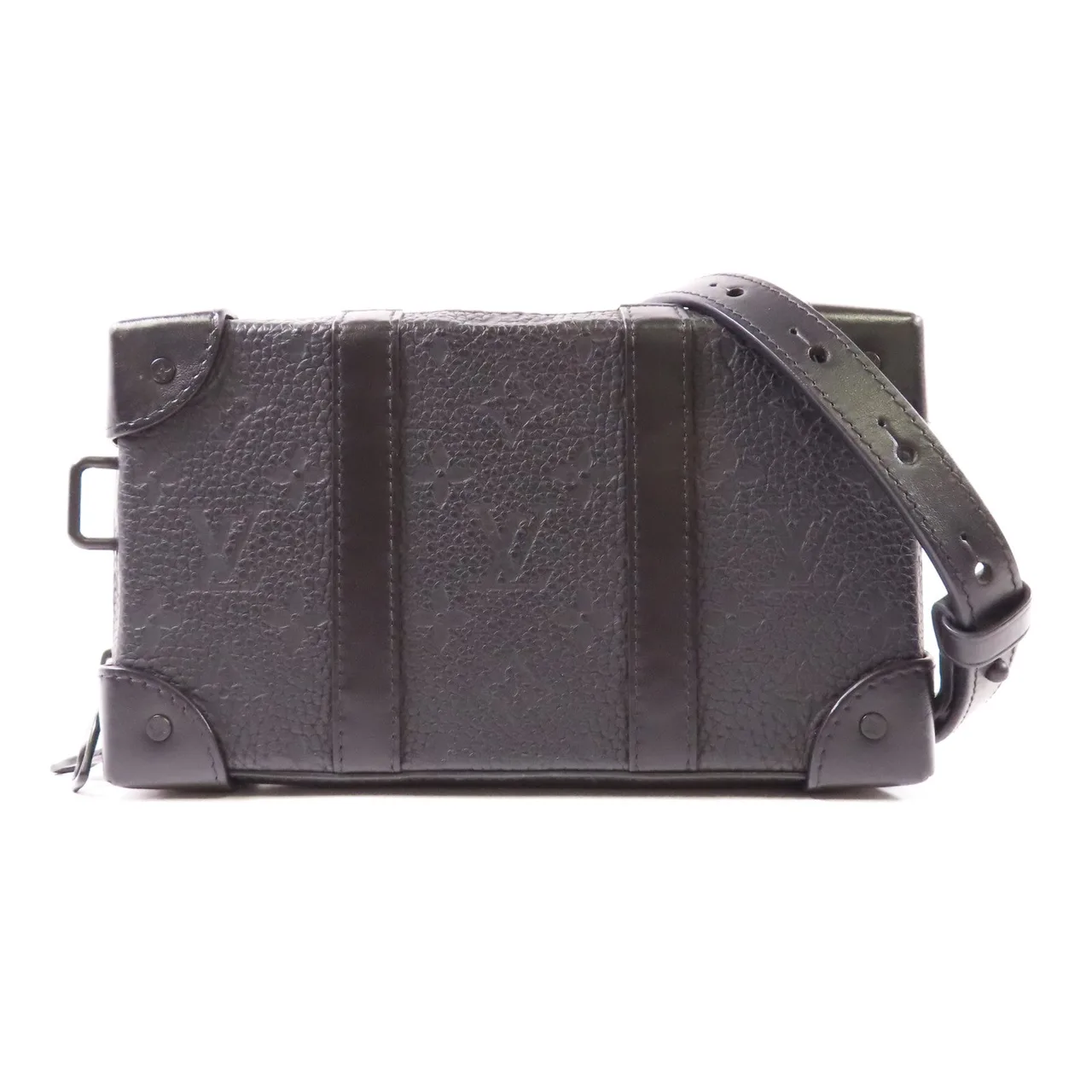 LOUIS VUITTON Soft Trunk M80224 Shoulder Bag Calfskin 黑色 / Black